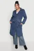 Plus Size Denim Trench Coat sold by Rainbow