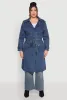 Plus Size Denim Trench Coat sold by Rainbow