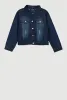 Girls Ombre Bear Graphic Distressed Jean Jacket sold by Rainbow