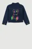 Girls Ombre Bear Graphic Distressed Jean Jacket sold by Rainbow
