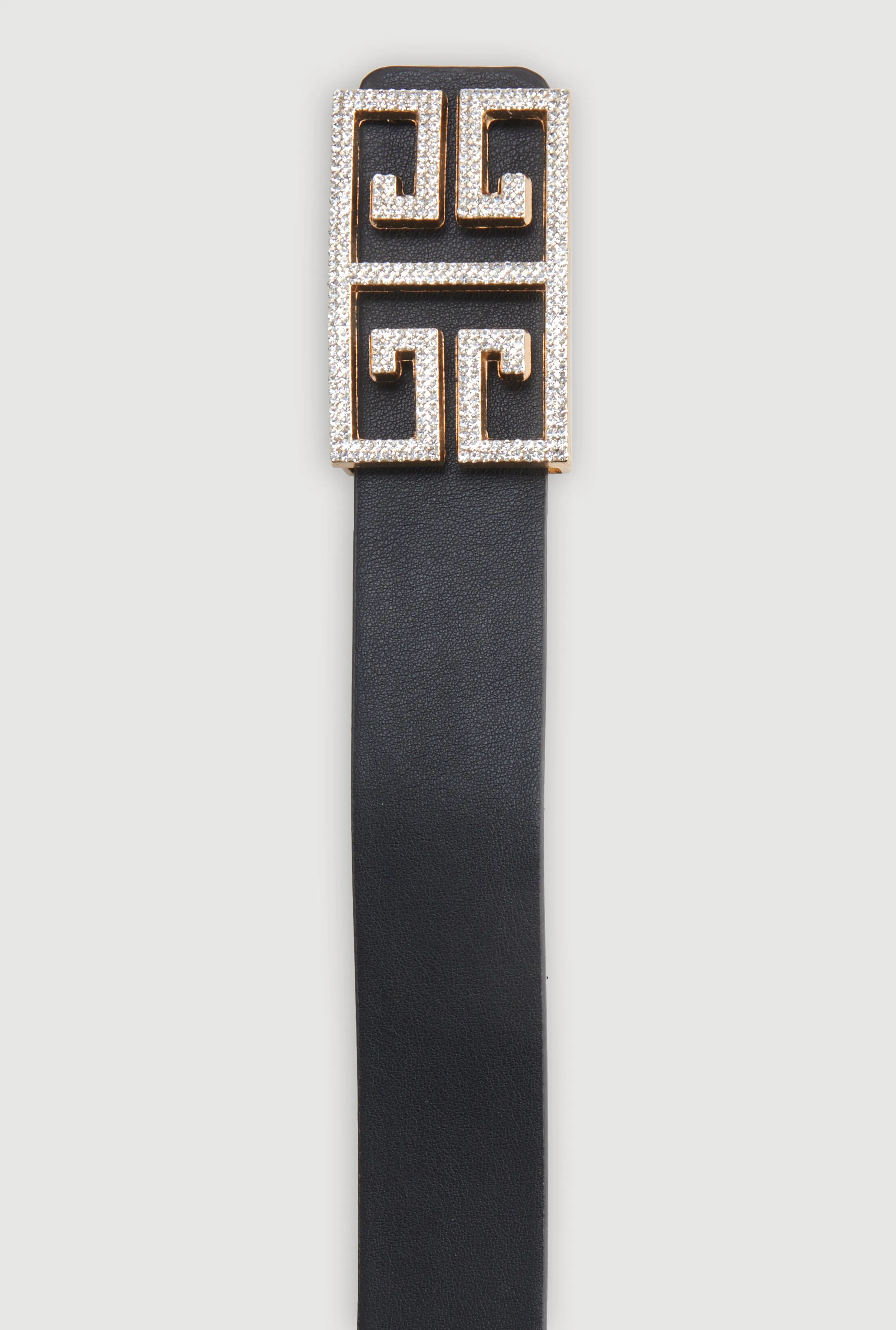 Rhinestone Studded Greek Key Buckle Faux Leather Belt sold by Rainbow product image thumbnail 3