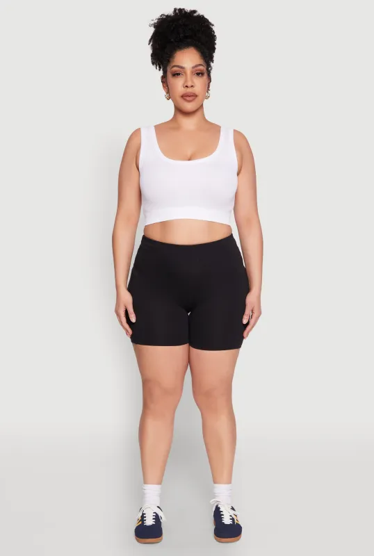 Plus Size Side Pocket Biker Shorts sold by Rainbow