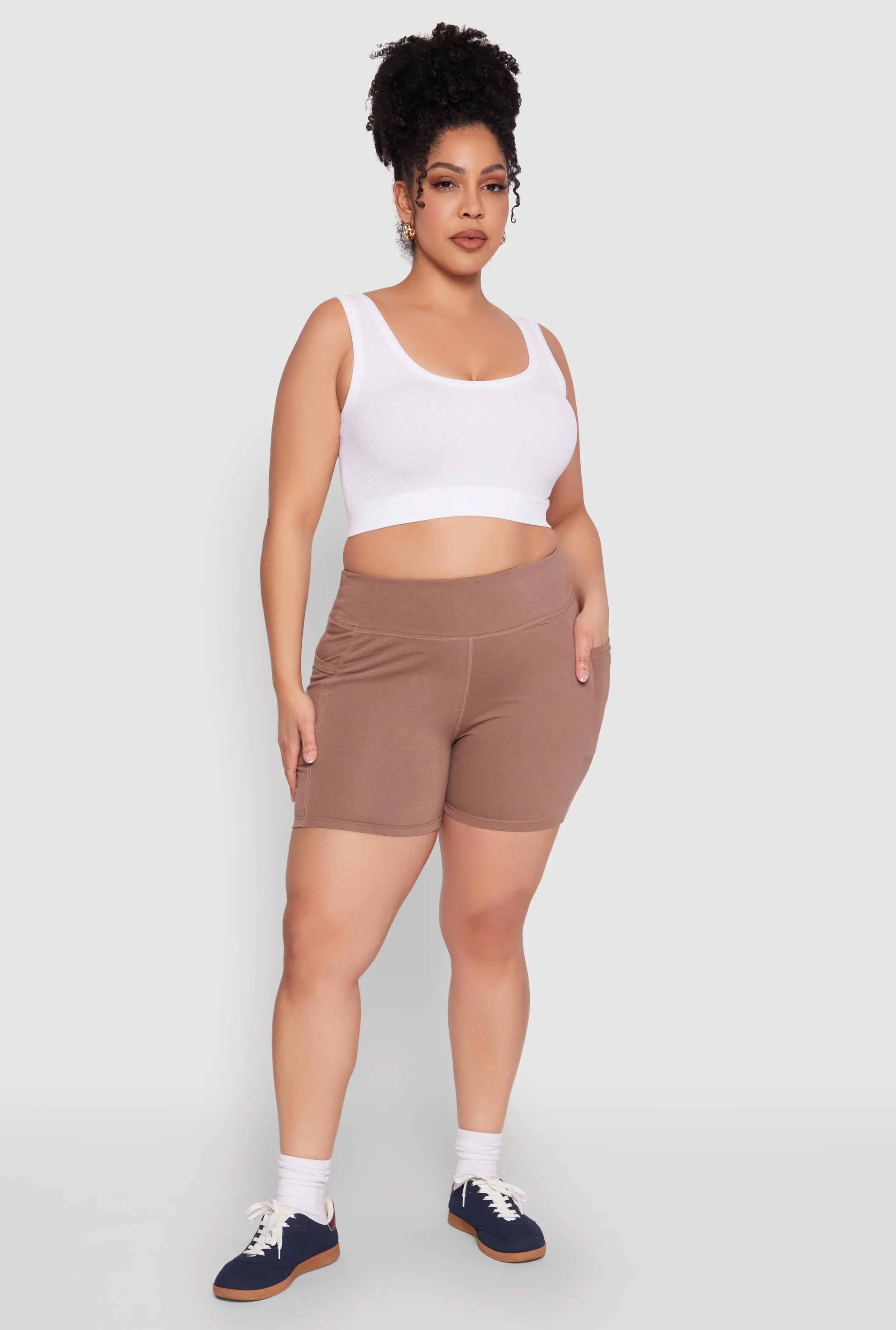 Plus Size Side Pocket Biker Shorts sold by Rainbow