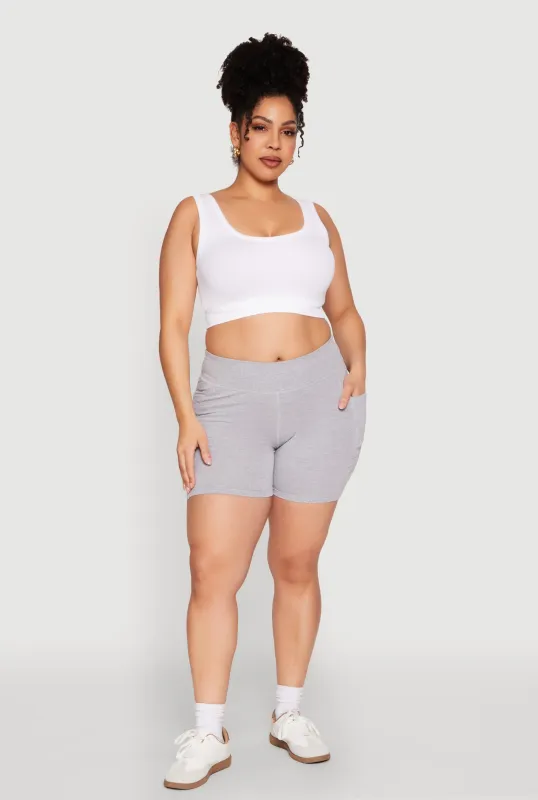 Plus Size Side Pocket Biker Shorts sold by Rainbow