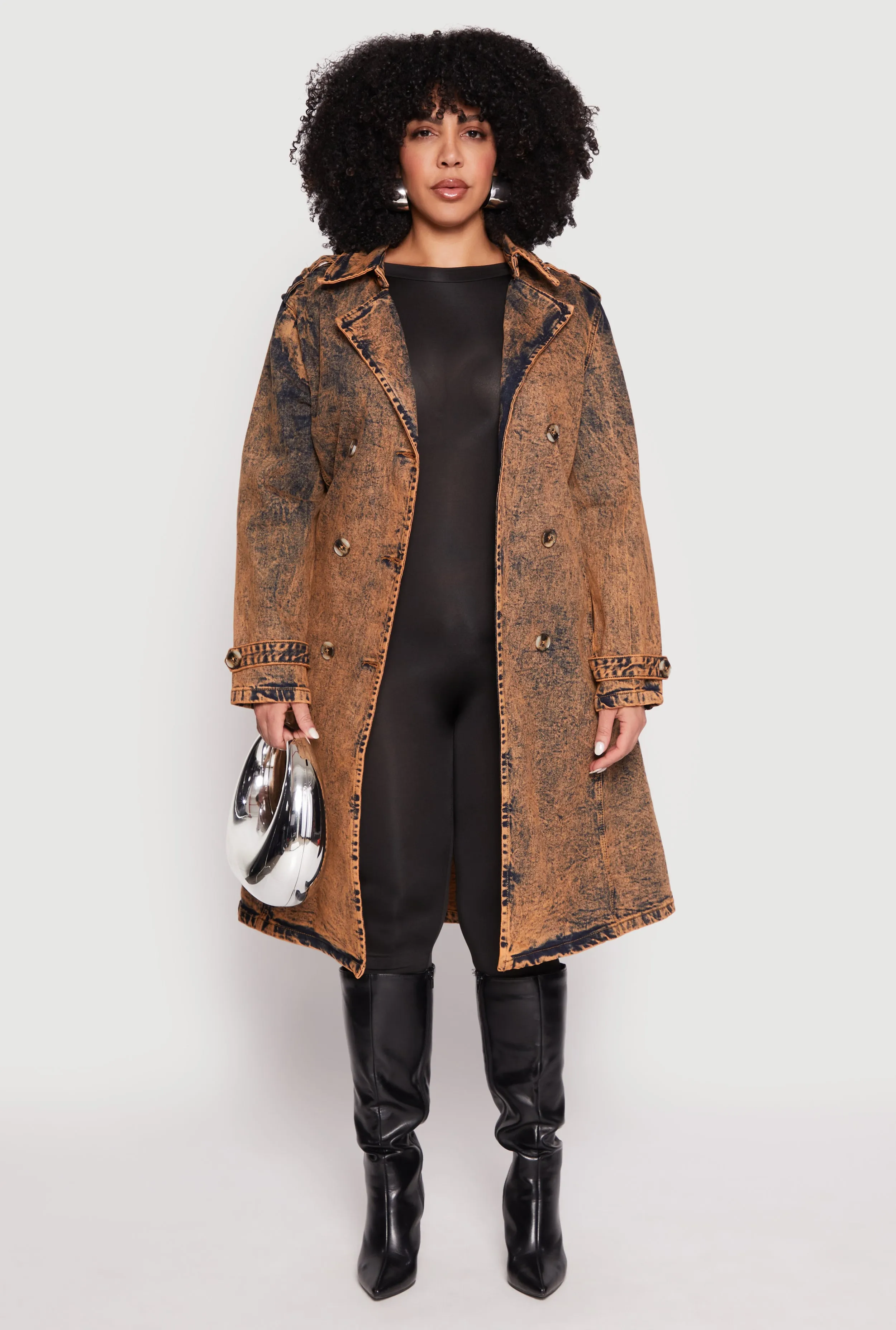 Plus Size Denim Trench Coat sold by Rainbow product image thumbnail 2