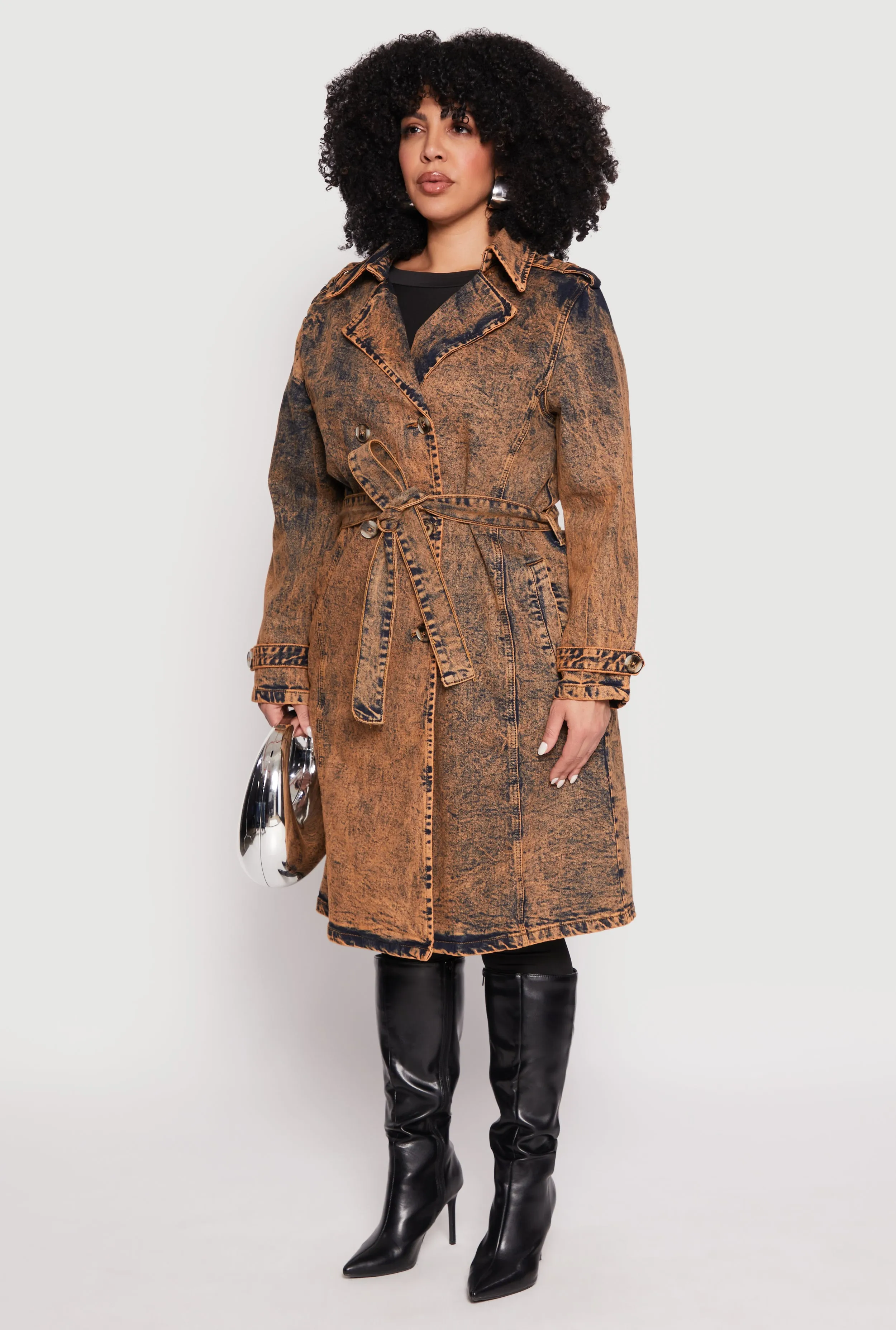 Plus Size Denim Trench Coat sold by Rainbow product image thumbnail 5