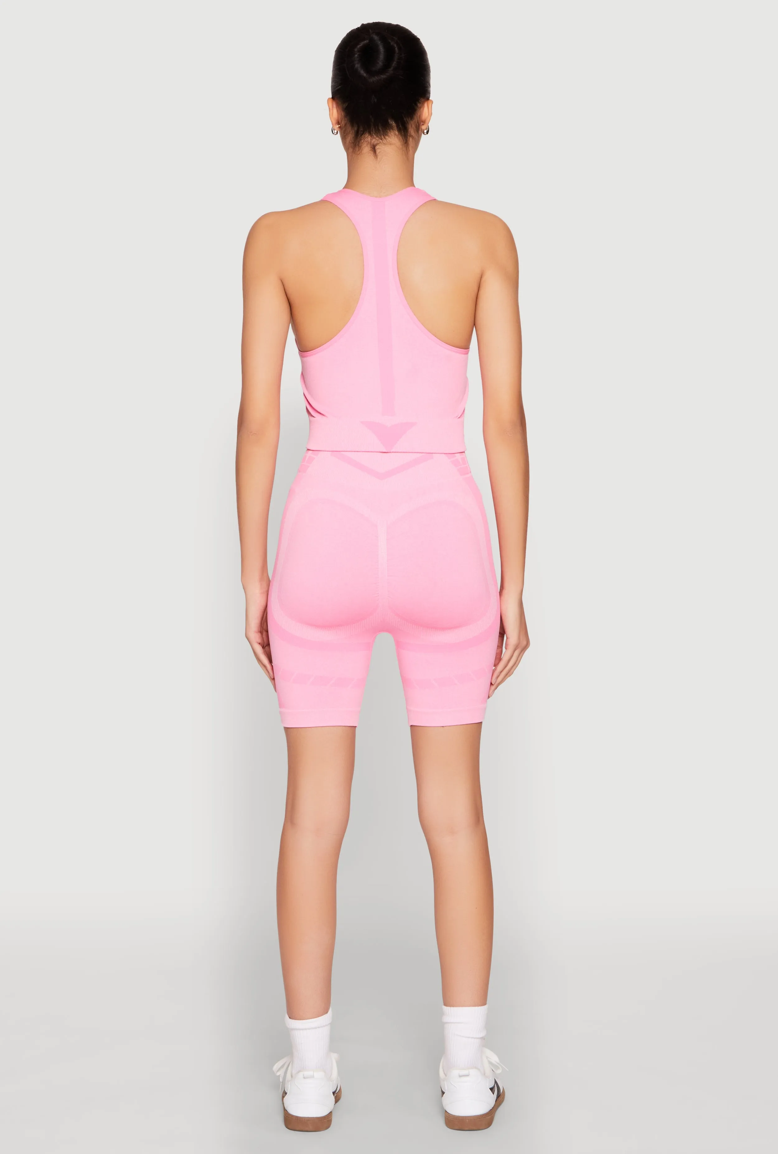 Seamless Rib Knit Two Tone Racerback Tank Top and Shorts sold by Rainbow product image thumbnail 5