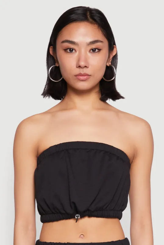 Almost Famous Toggle Drawstring Bandeau Top sold by Rainbow
