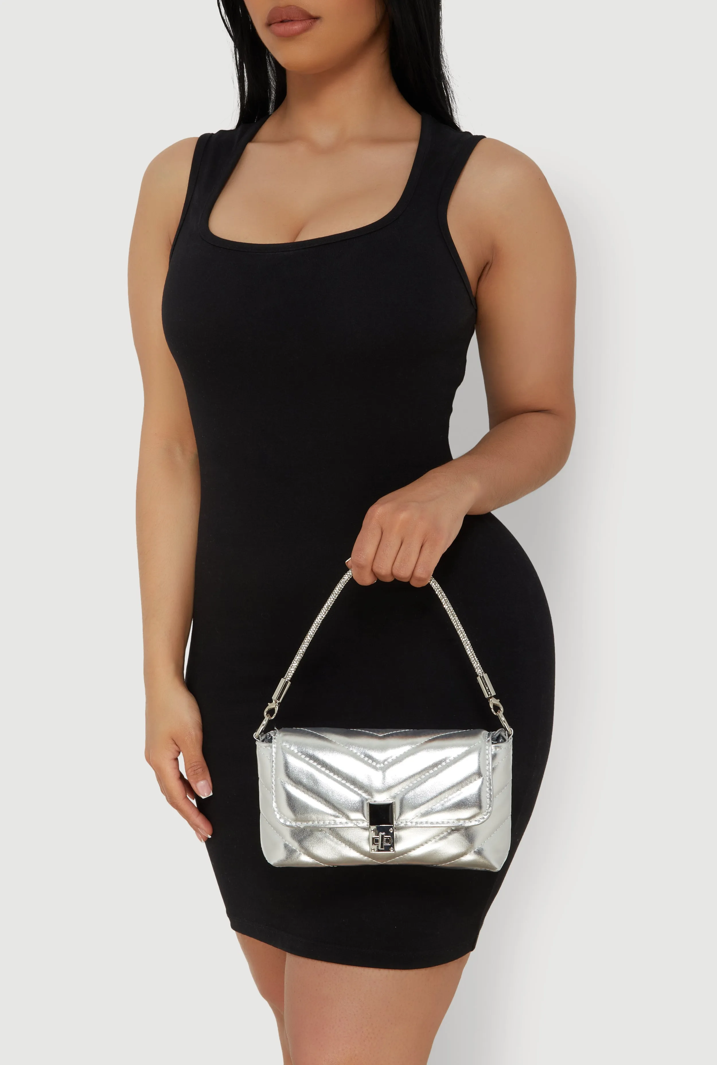 Chevron Quilted Convertible Handbag sold by Rainbow product image thumbnail 2