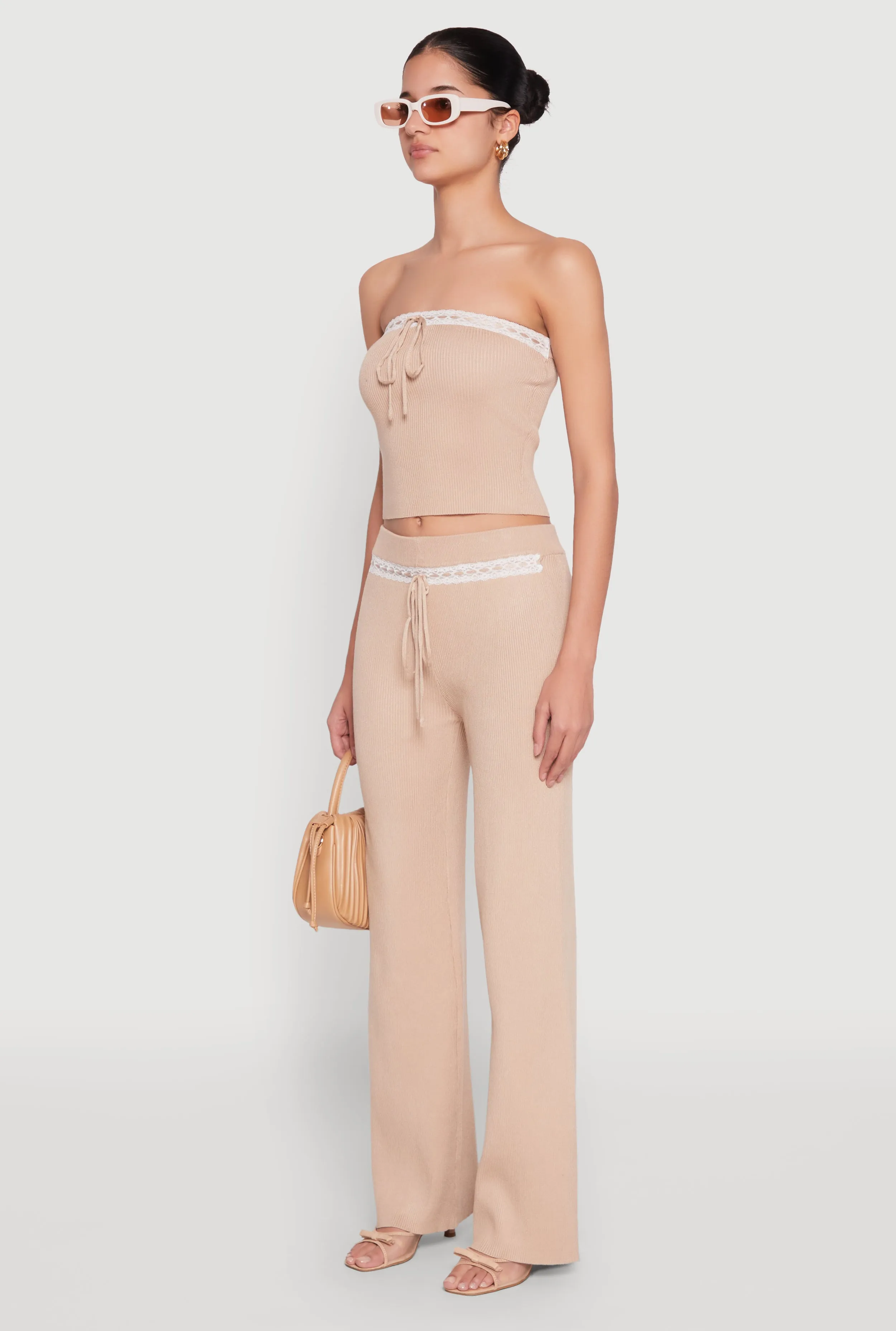 Almost Famous Drawstring Lace Trim Tube Top sold by Rainbow product image thumbnail 5