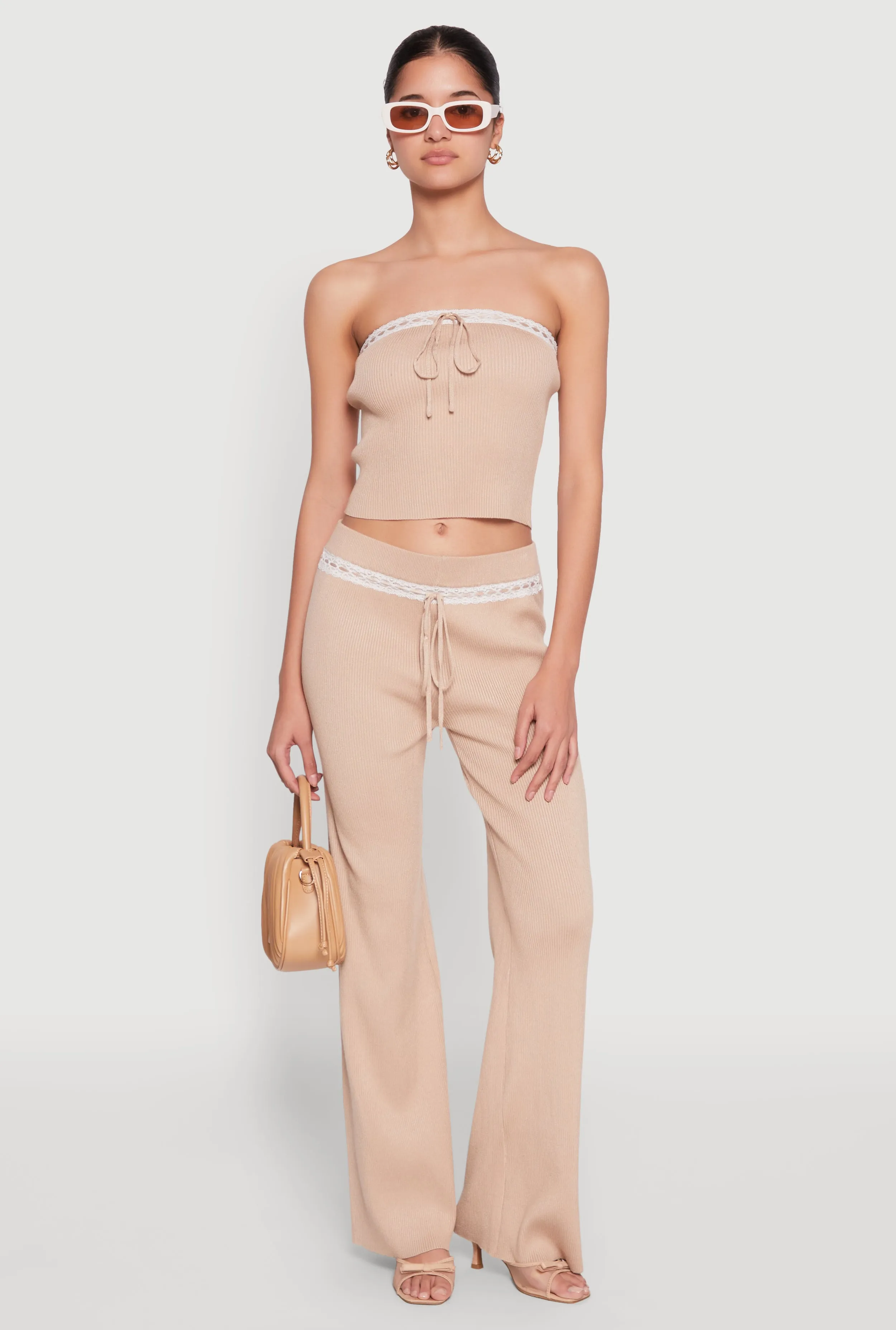 Almost Famous Drawstring Lace Trim Tube Top sold by Rainbow product image thumbnail 2