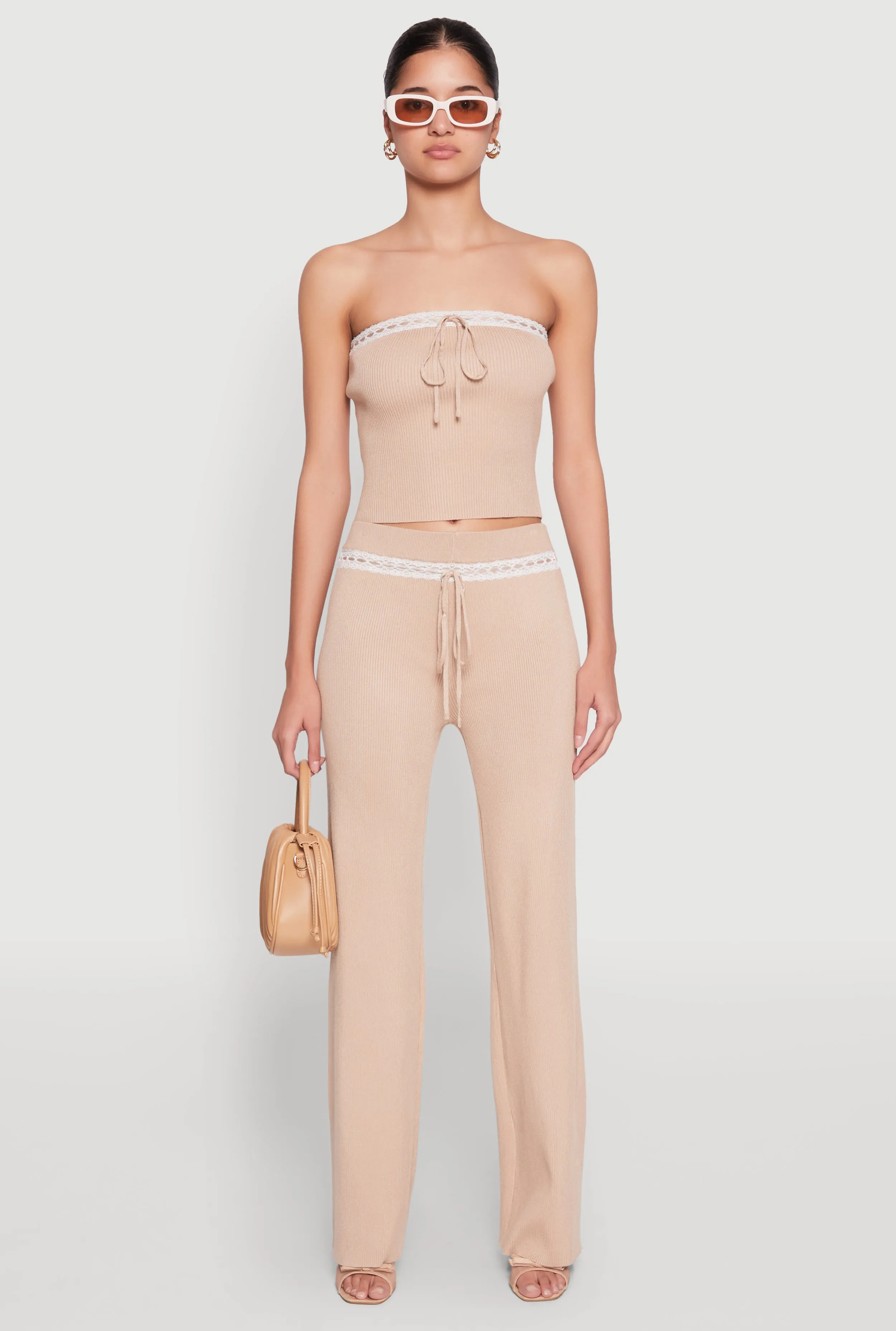 Almost Famous Drawstring Lace Trim Tube Top sold by Rainbow product image thumbnail 3