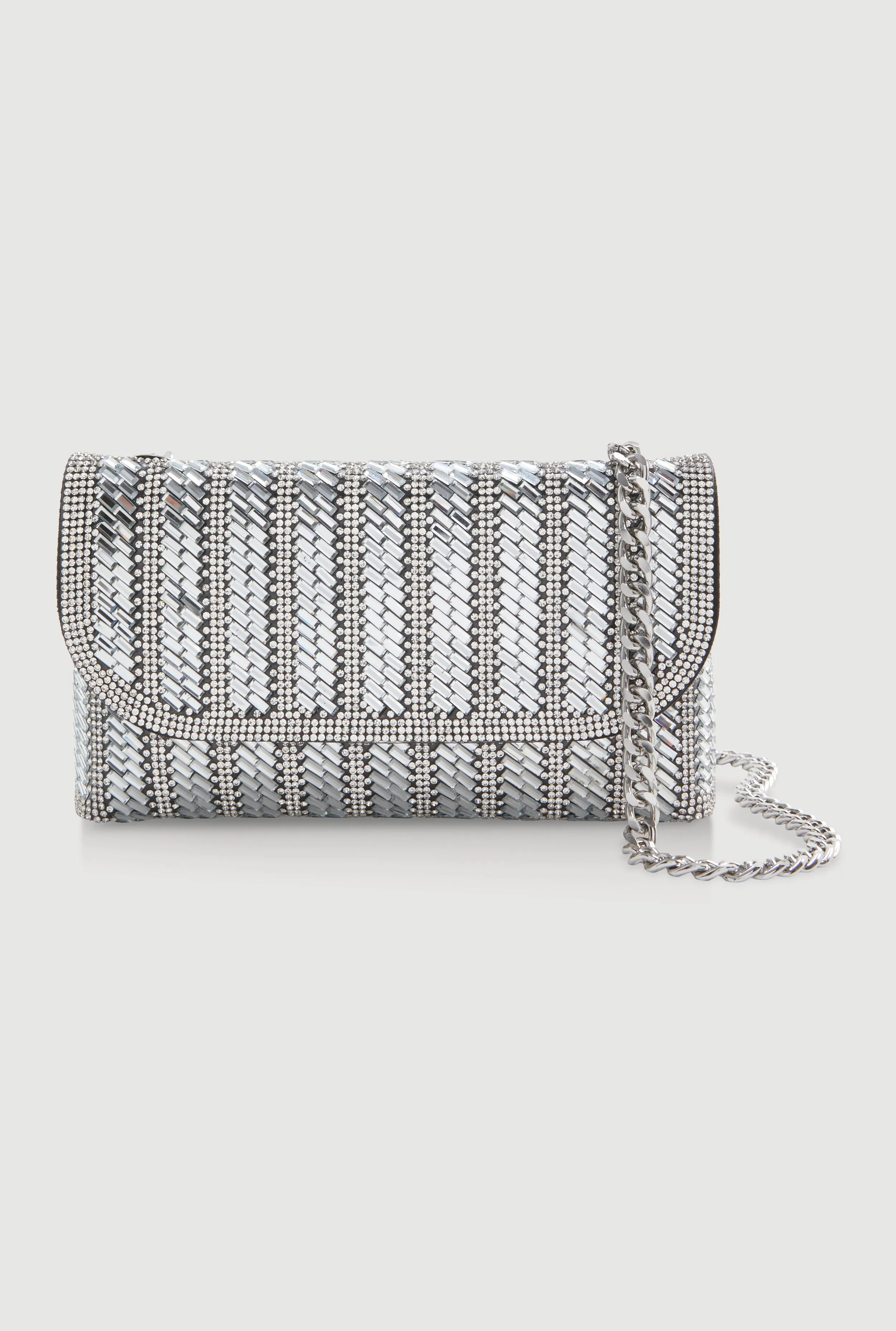 Embellished Faux Leather Chain Strap Crossbody Bag sold by Rainbow