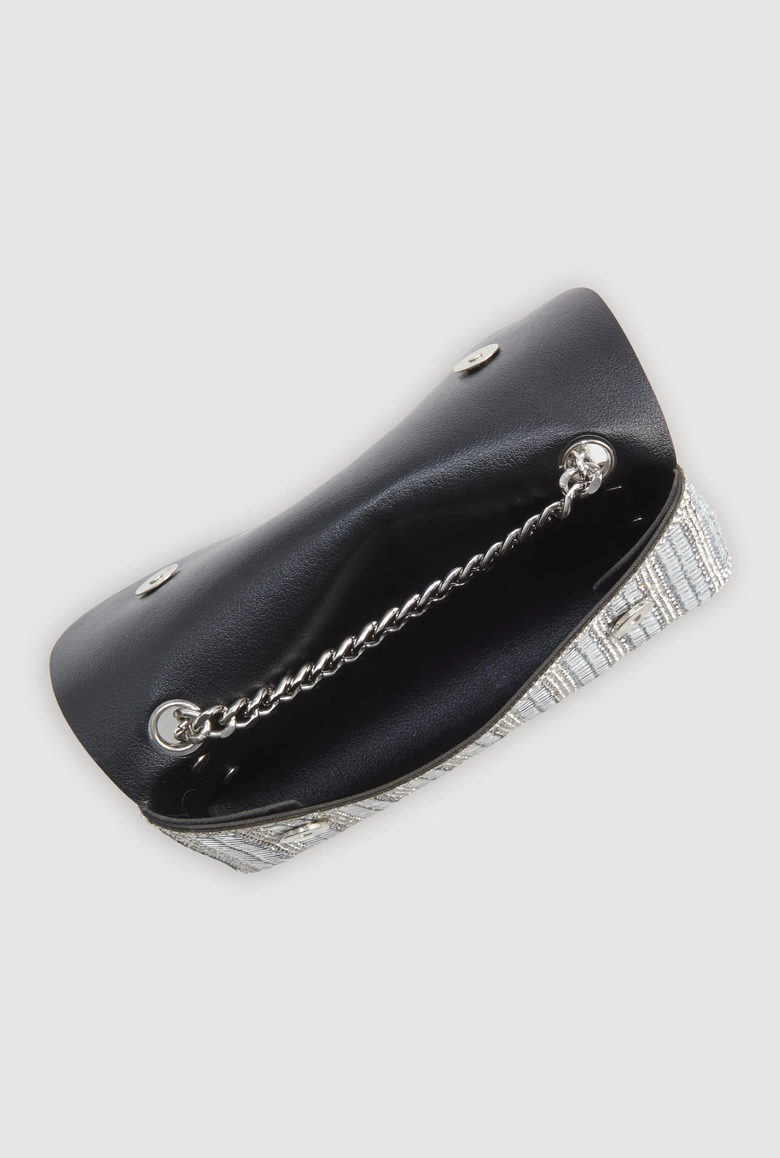 Embellished Faux Leather Chain Strap Crossbody Bag sold by Rainbow product image thumbnail 5