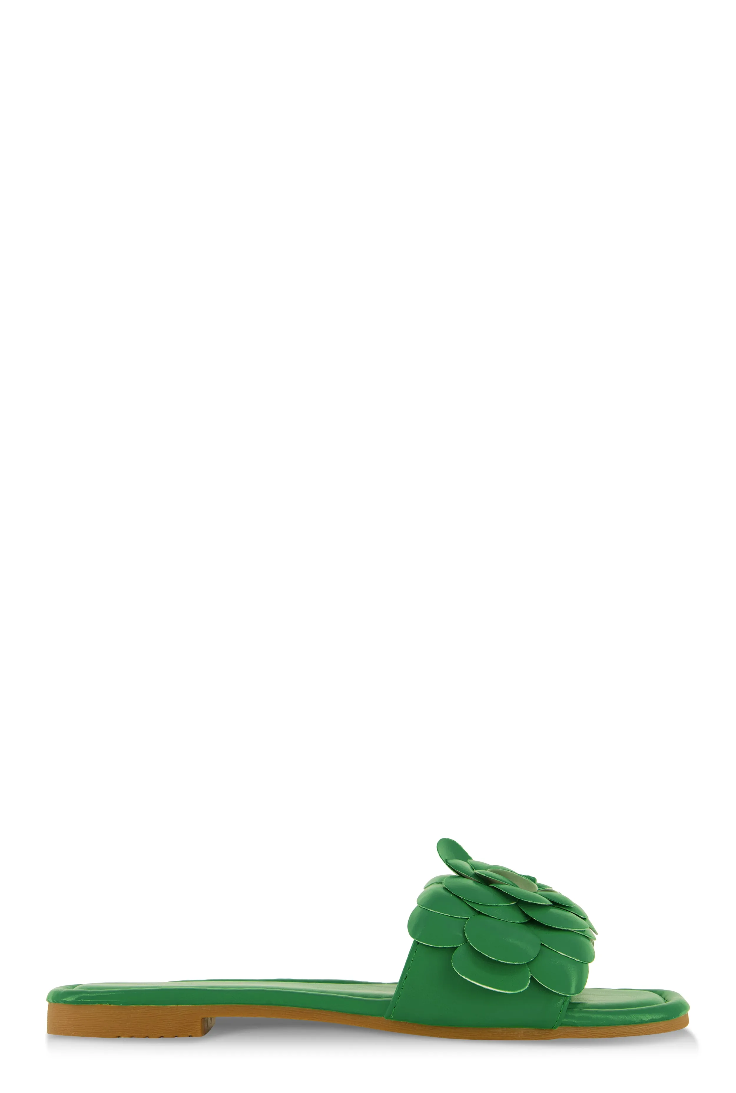 Faux Leather Flower Band Slide Sandals sold by Rainbow product image thumbnail 2