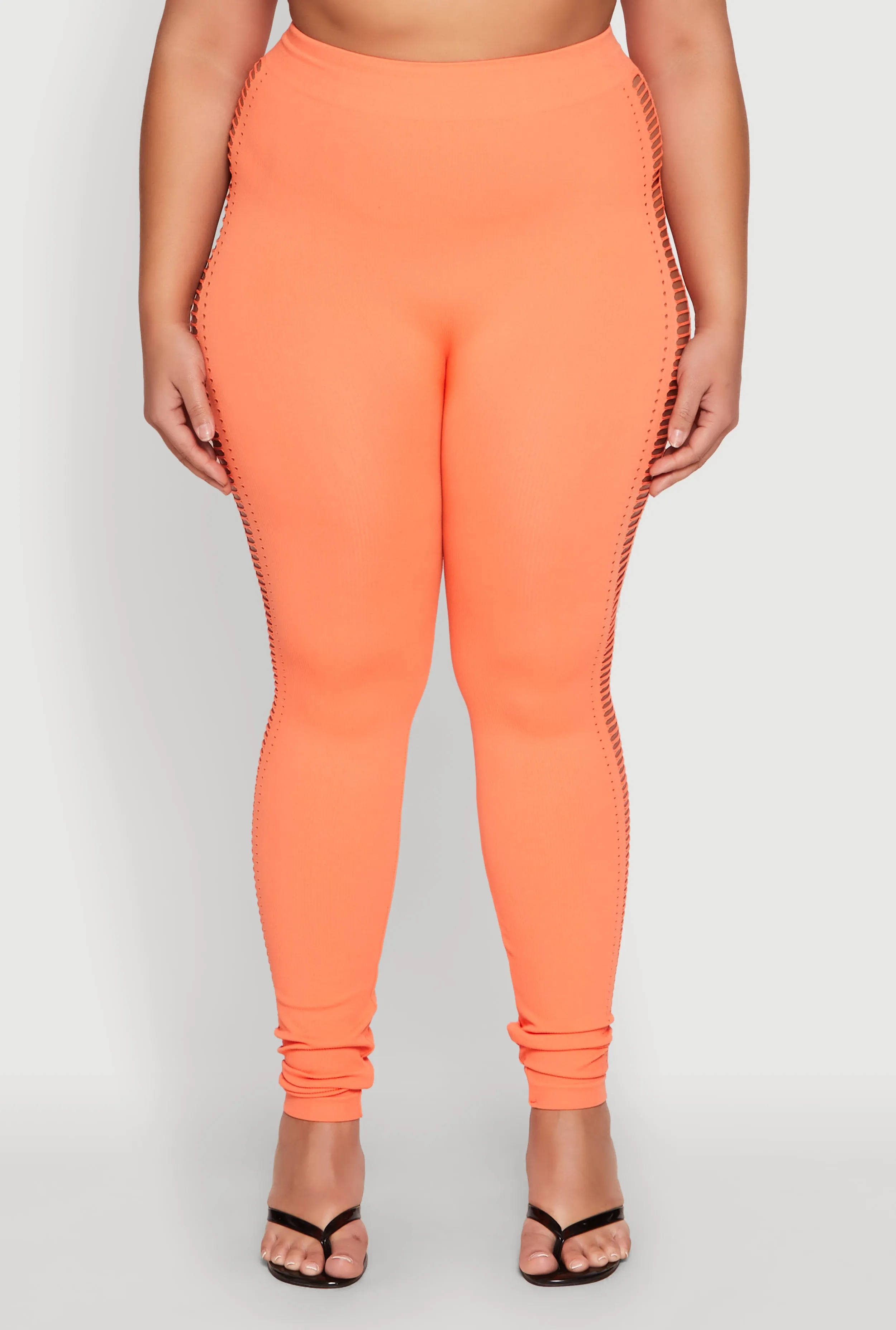 Plus Size Laser Cut Side Leggings sold by Rainbow product image thumbnail 3