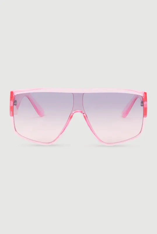 Ombre Lens Shield Sunglasses sold by Rainbow