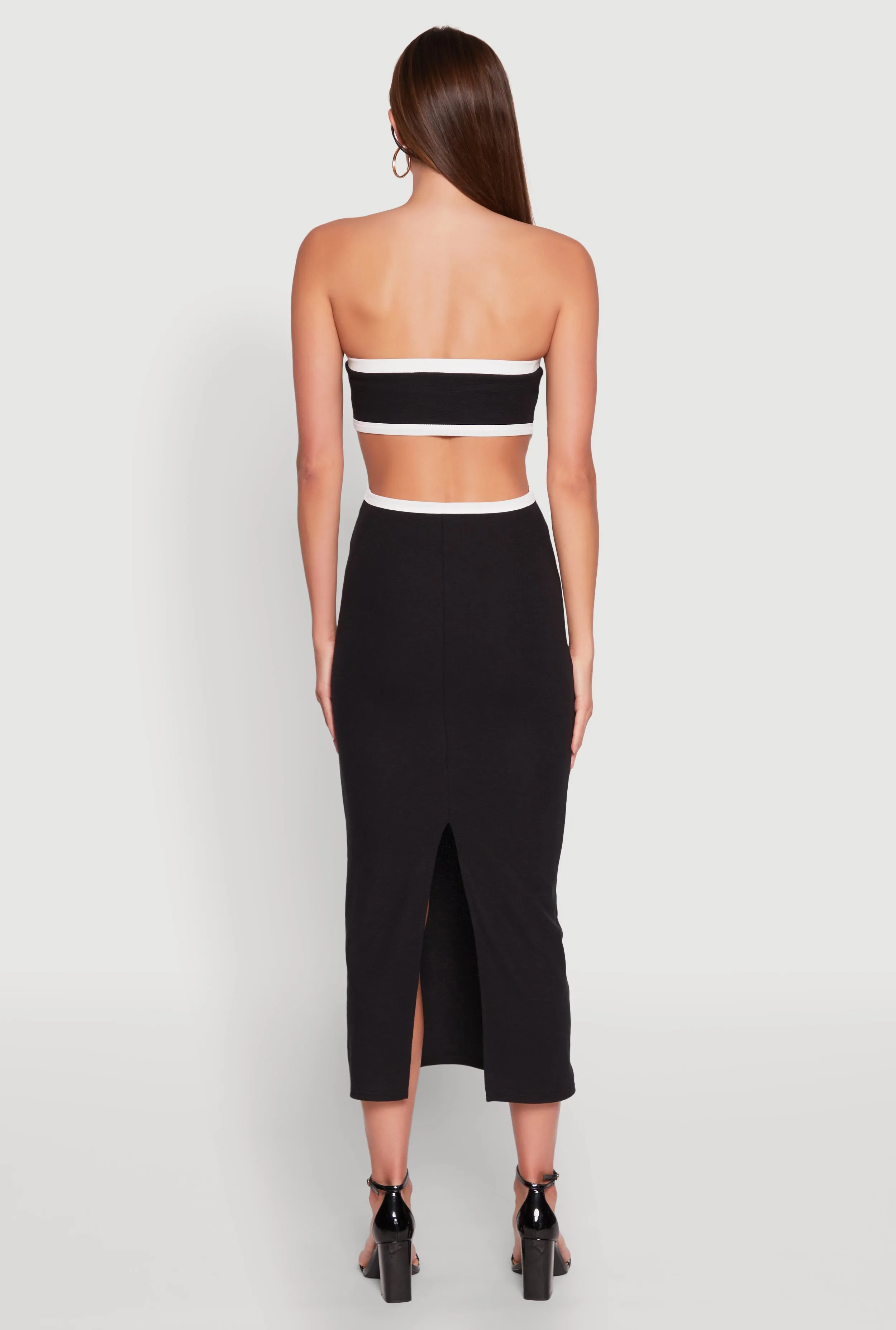Contrast Trim Cut Out Back Tube Dress sold by Rainbow product image thumbnail 5
