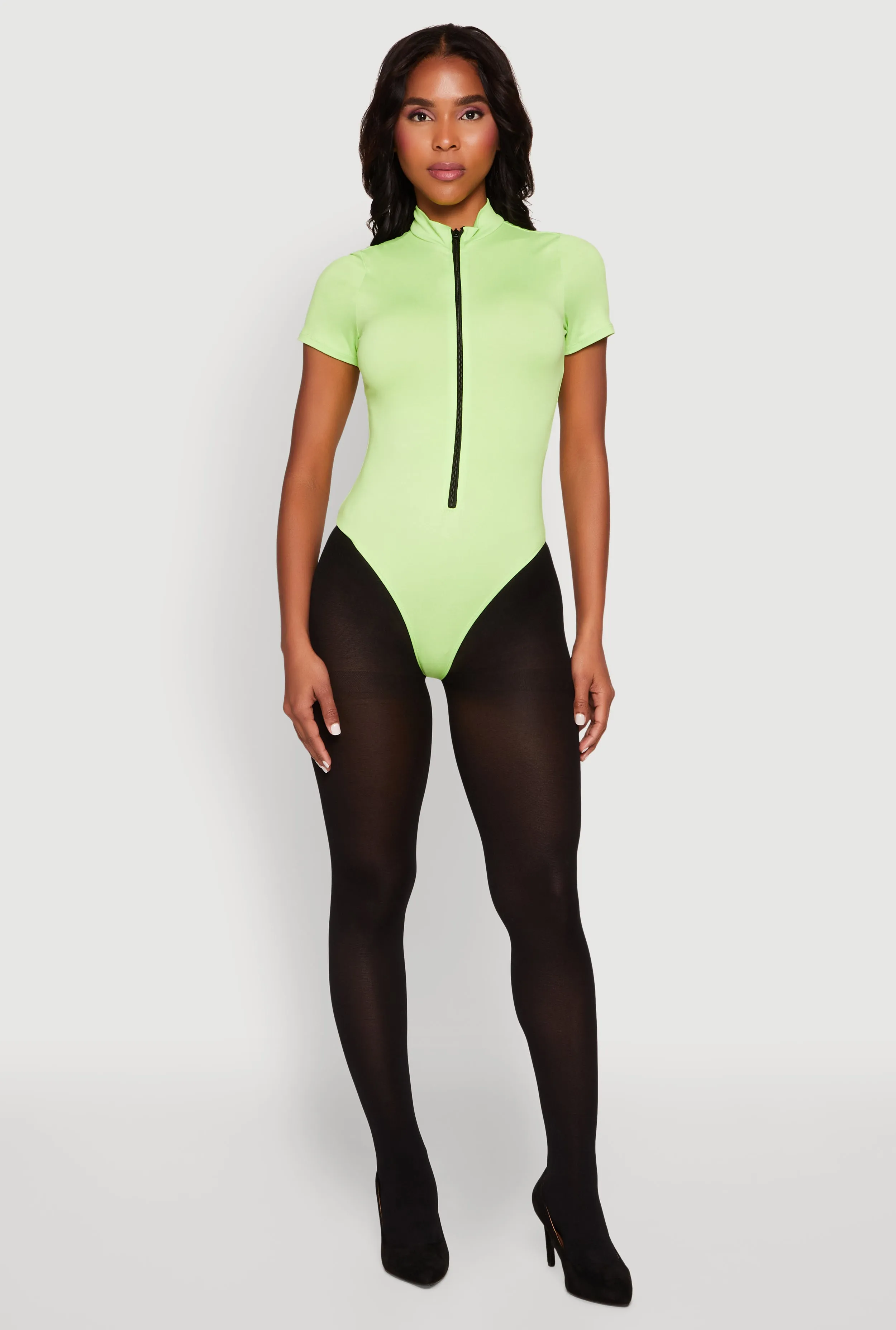 Zip Front Mock Neck Bodysuit sold by Rainbow product image thumbnail 3