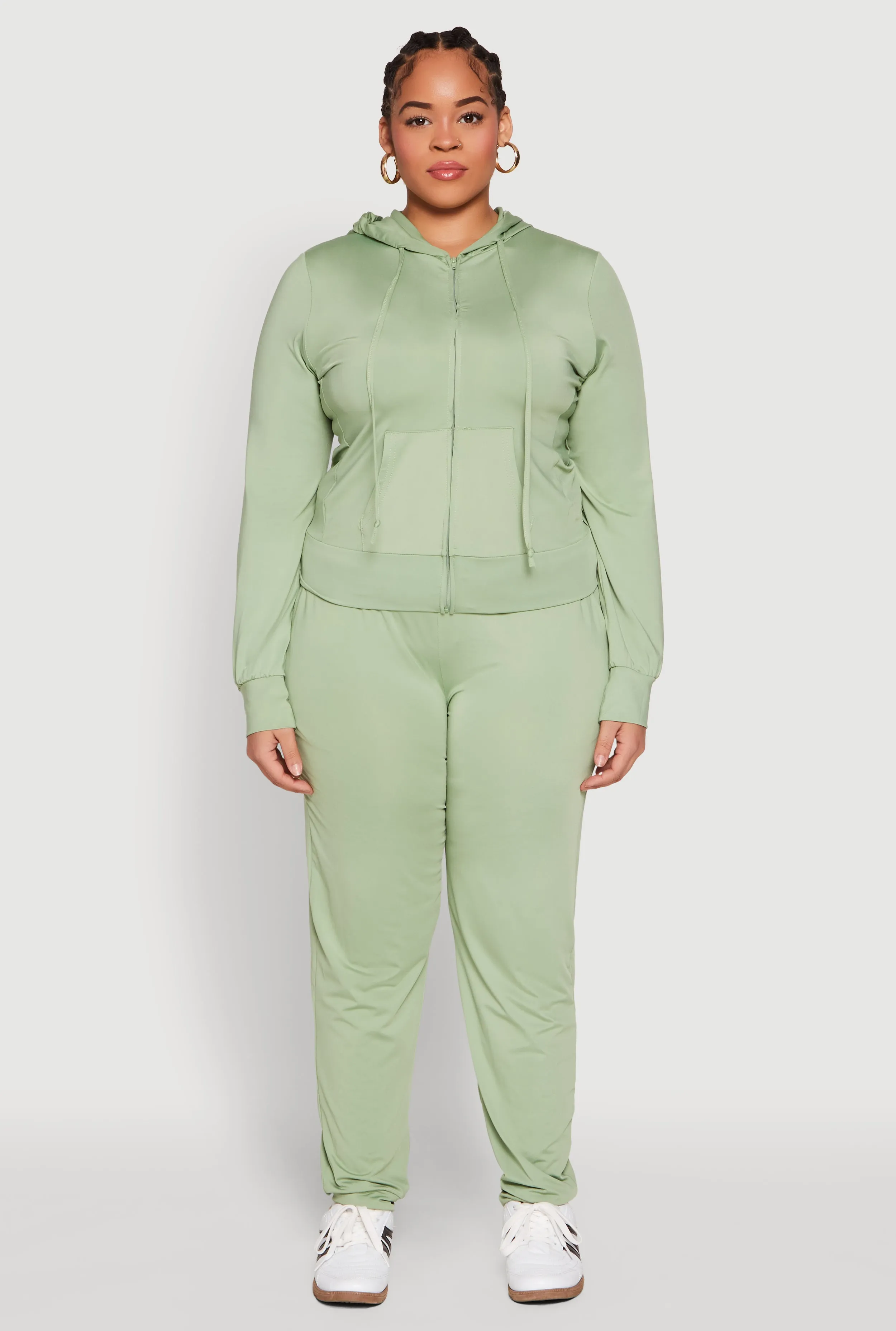 Plus Size Daisy Zip Front Hooded Sweatshirt sold by Rainbow product image thumbnail 3