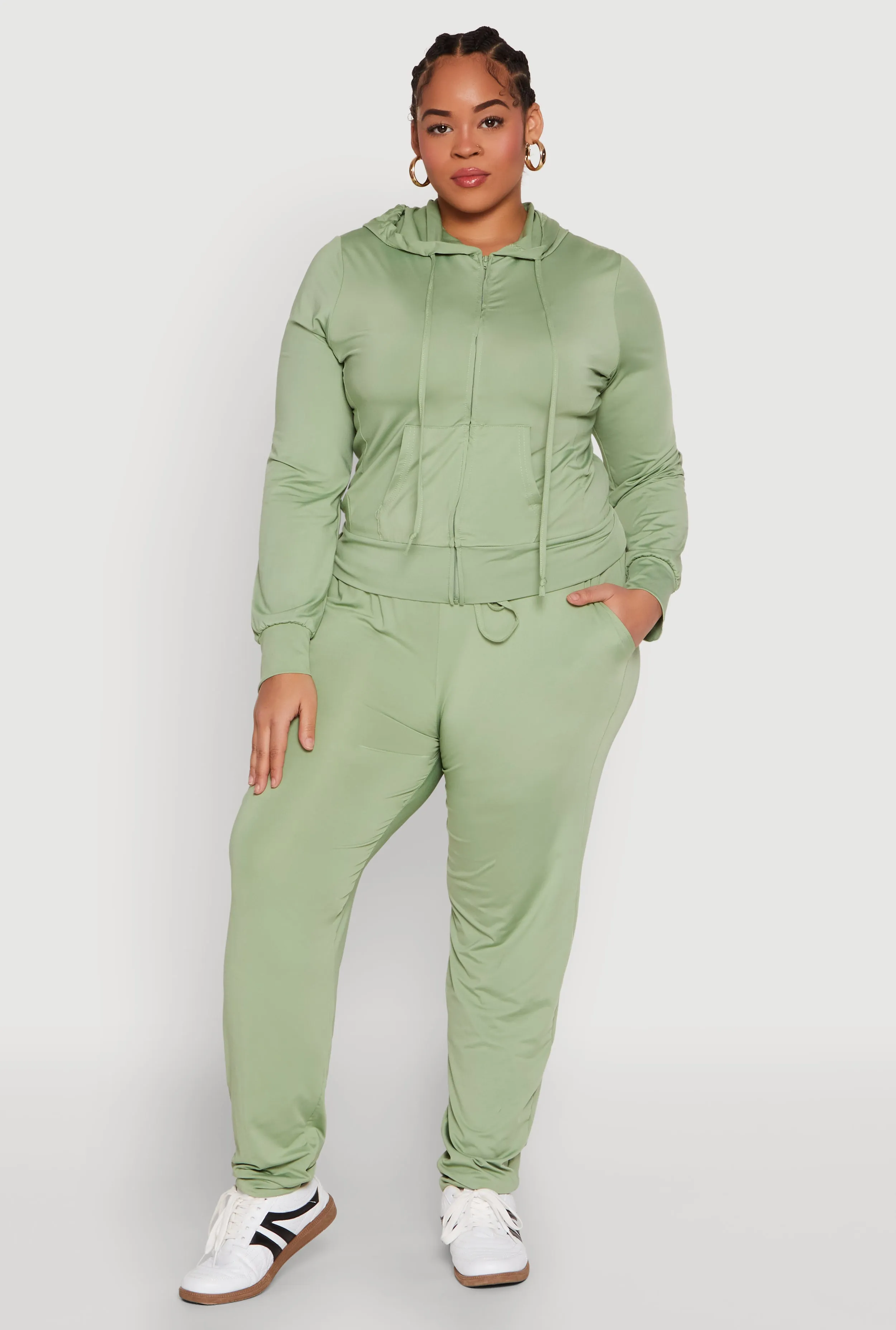 Plus Size Daisy Zip Front Hooded Sweatshirt sold by Rainbow product image thumbnail 2