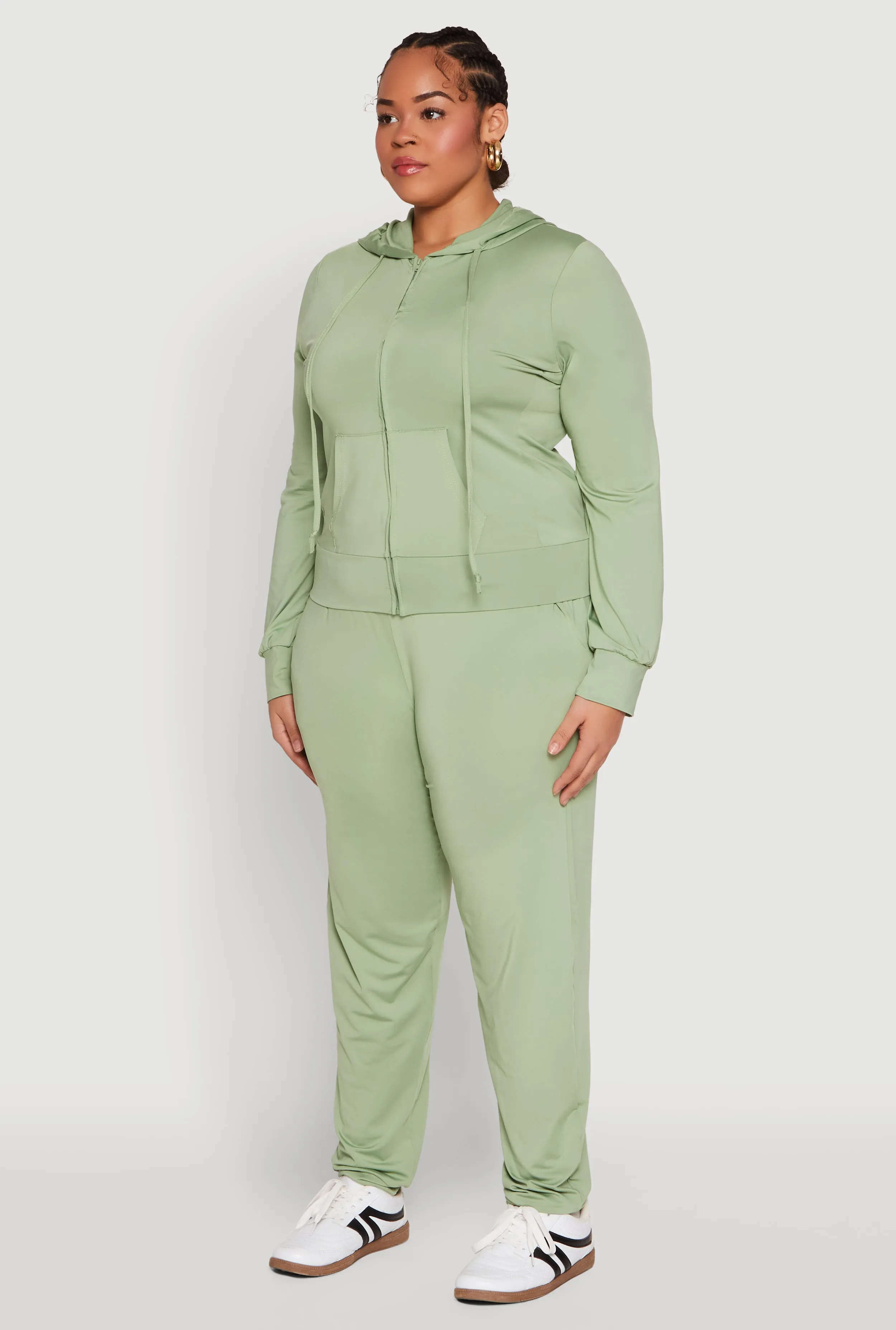 Plus Size Daisy Zip Front Hooded Sweatshirt sold by Rainbow product image thumbnail 5