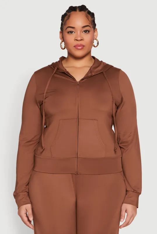 Plus Size Daisy Zip Front Hooded Sweatshirt sold by Rainbow