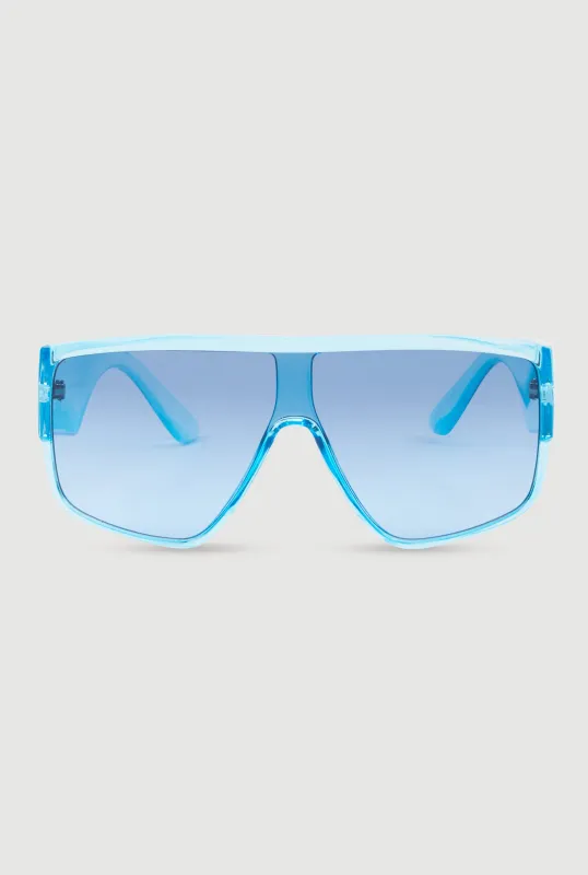 Ombre Lens Shield Sunglasses sold by Rainbow