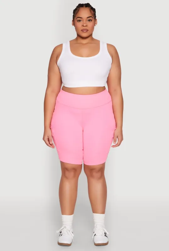 Plus Size Spandex Cargo Biker Shorts sold by Rainbow
