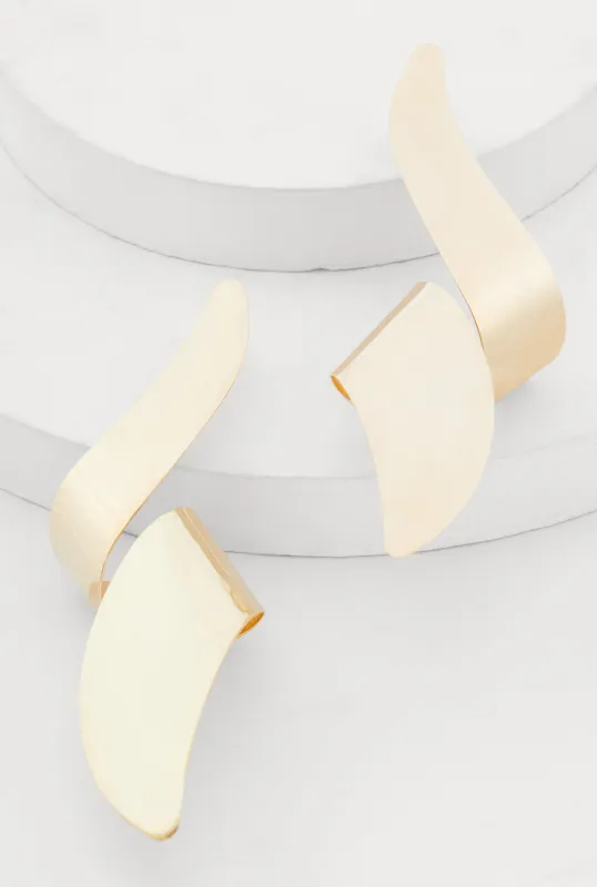 Chunky Metallic Spiral Drop Earrings sold by Rainbow