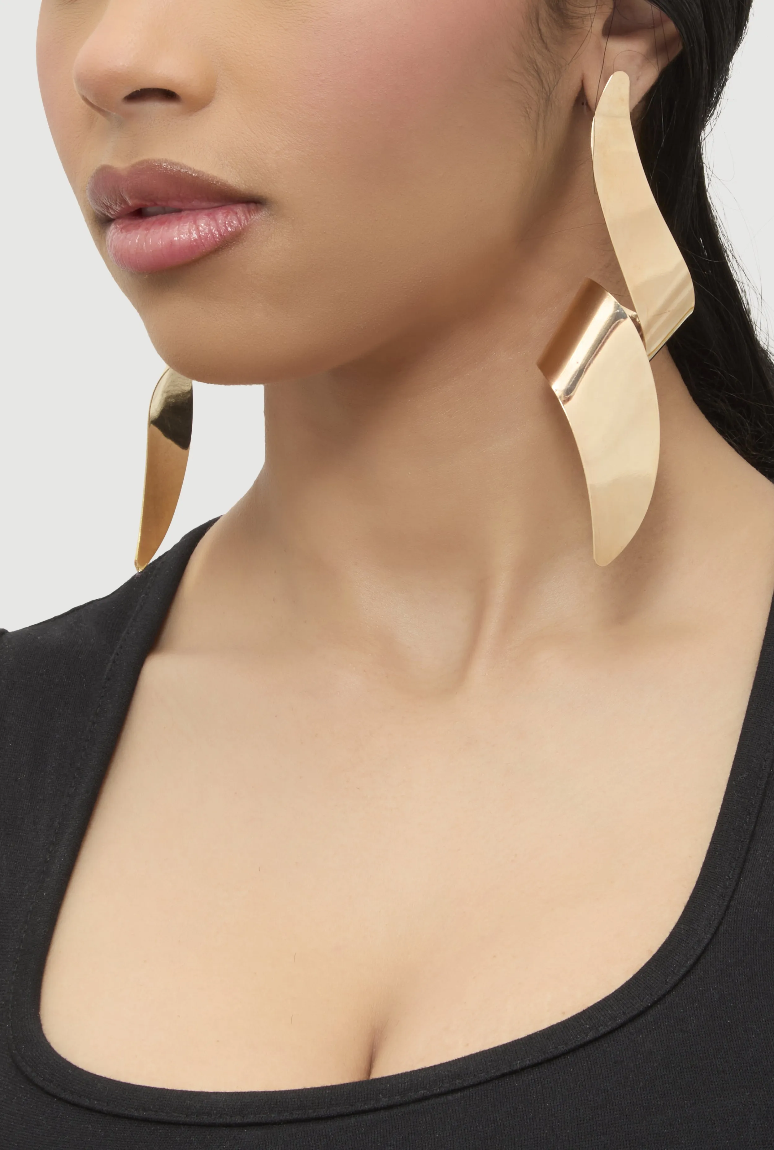 Chunky Metallic Spiral Drop Earrings sold by Rainbow product image thumbnail 2