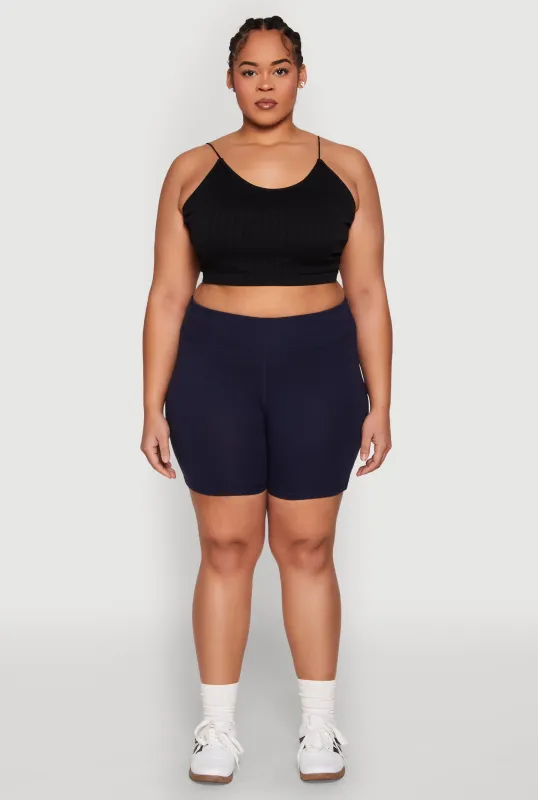 Plus Size High Waist Bike Shorts sold by Rainbow