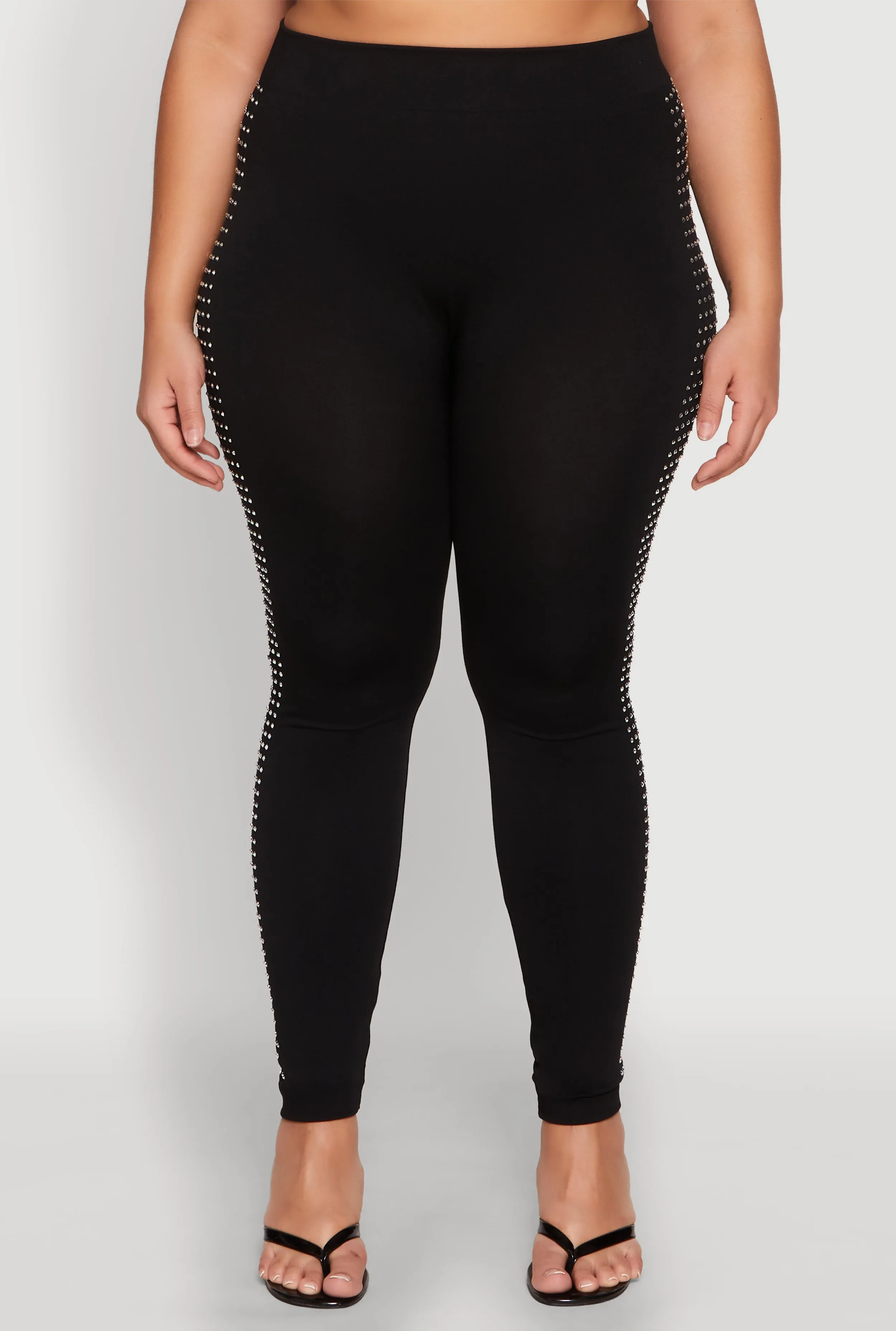 Plus Size Rhinestone Studded Seamless Leggings sold by Rainbow product image thumbnail 5