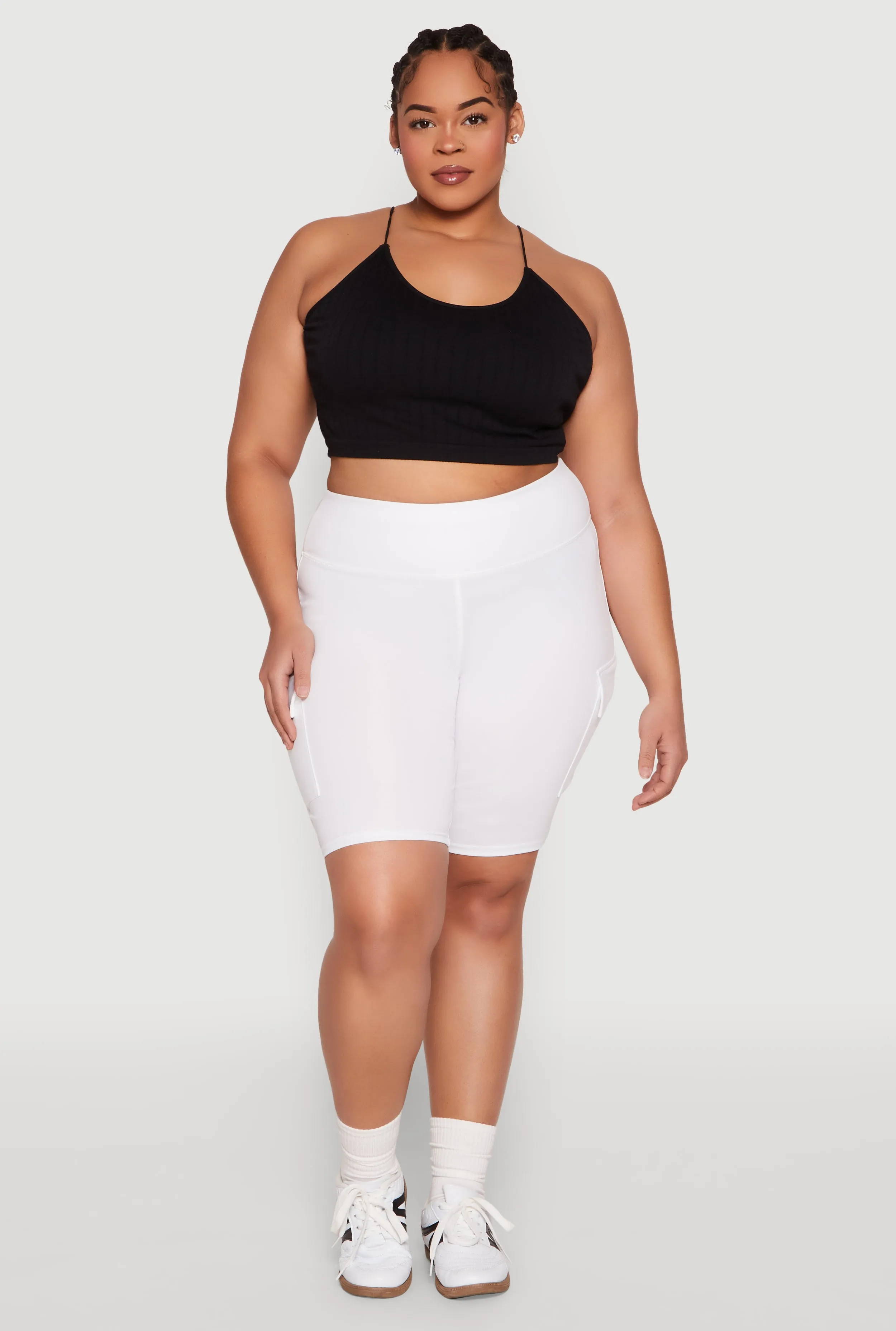 Plus Size Spandex Cargo Biker Shorts sold by Rainbow