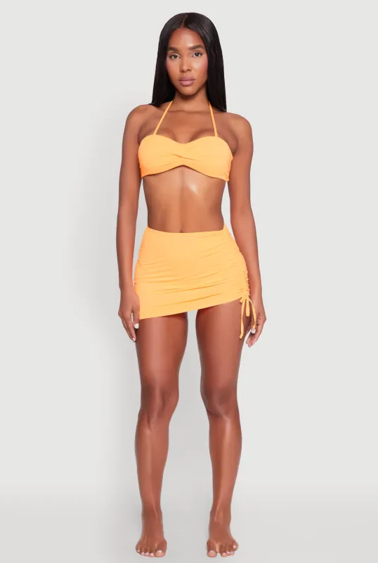 Ruched High Waist Cover Up Skirt made by Rainbow