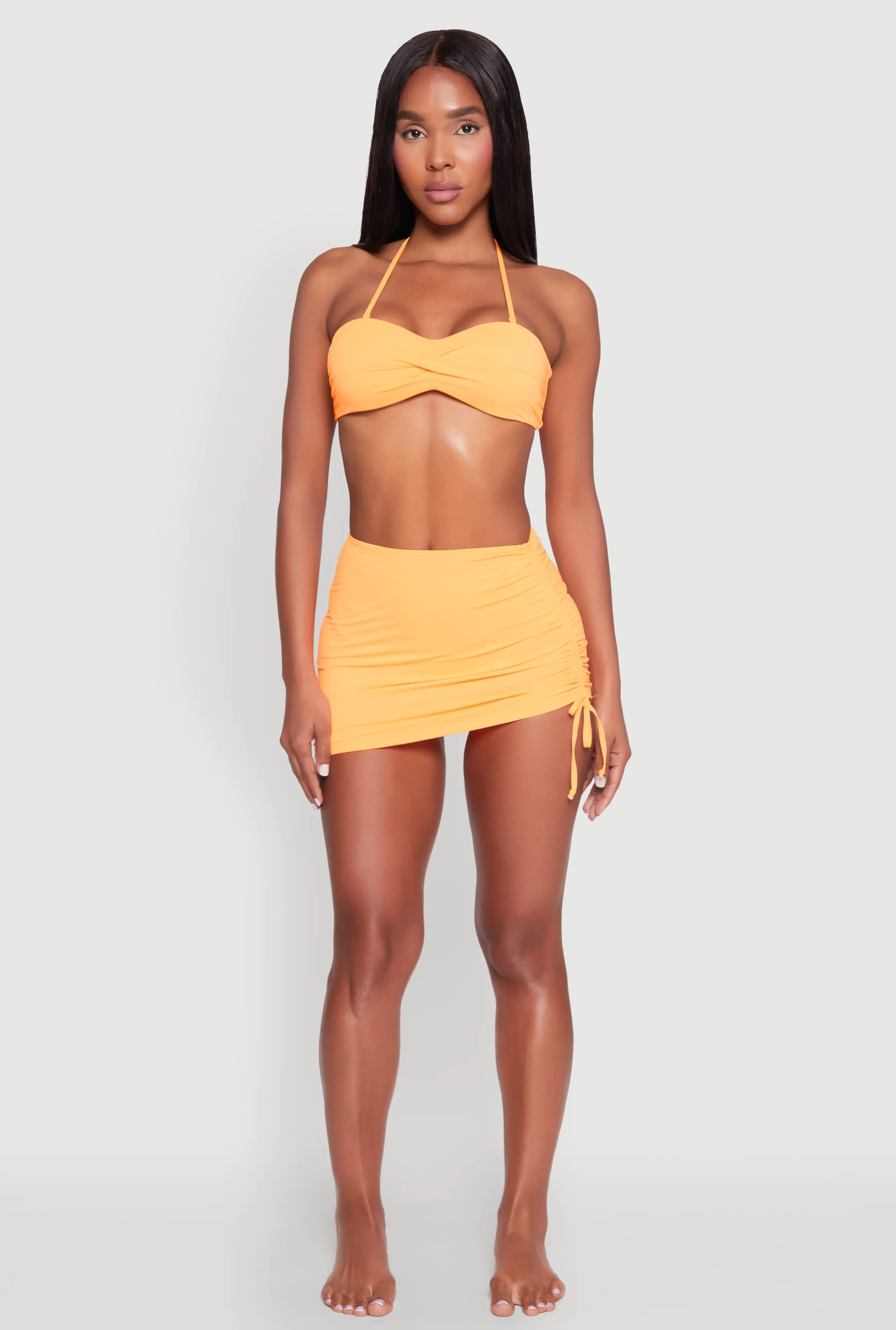 Ruched High Waist Cover Up Skirt sold by Rainbow