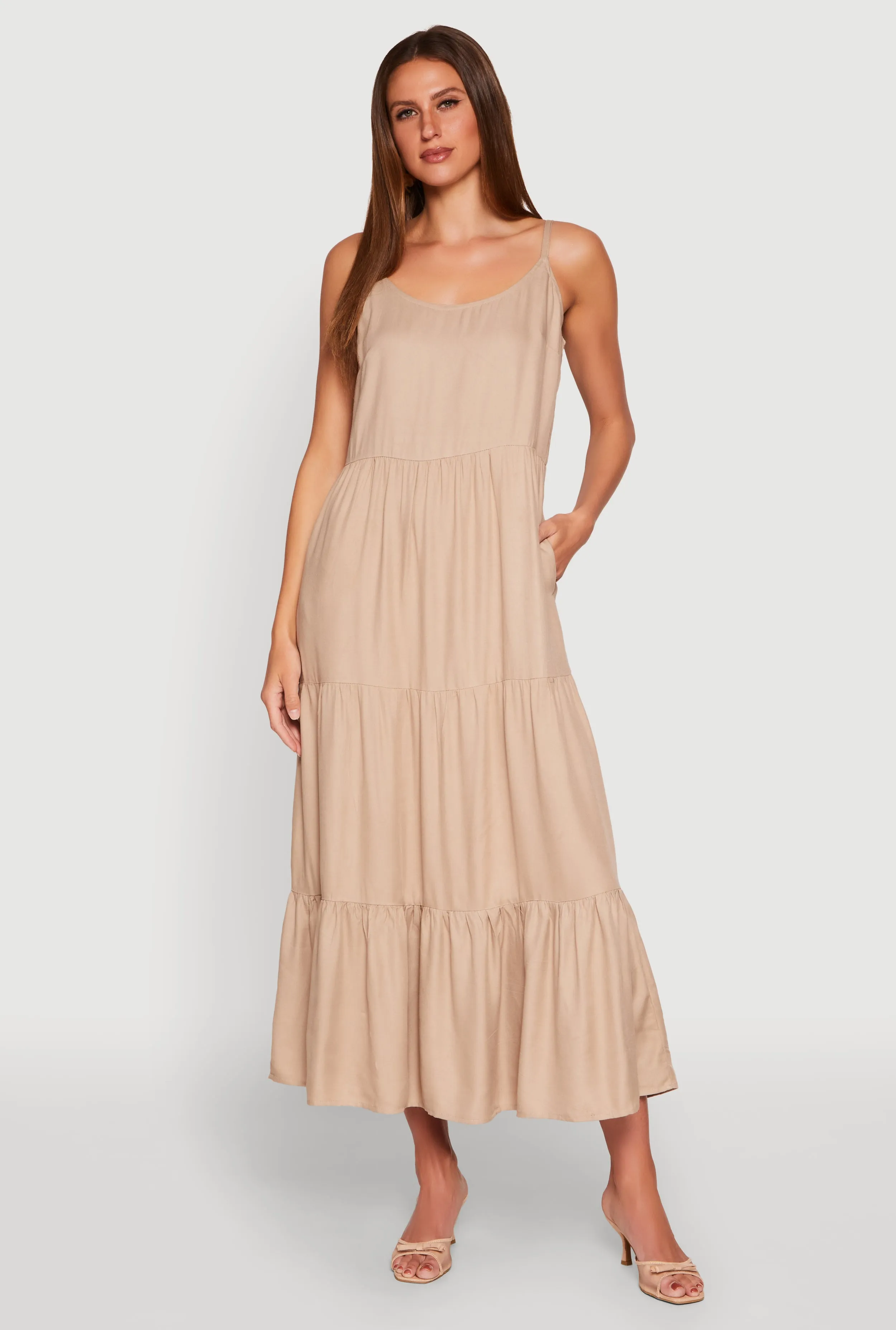 Scoop Neck Tiered Maxi Dress sold by Rainbow product image thumbnail 2