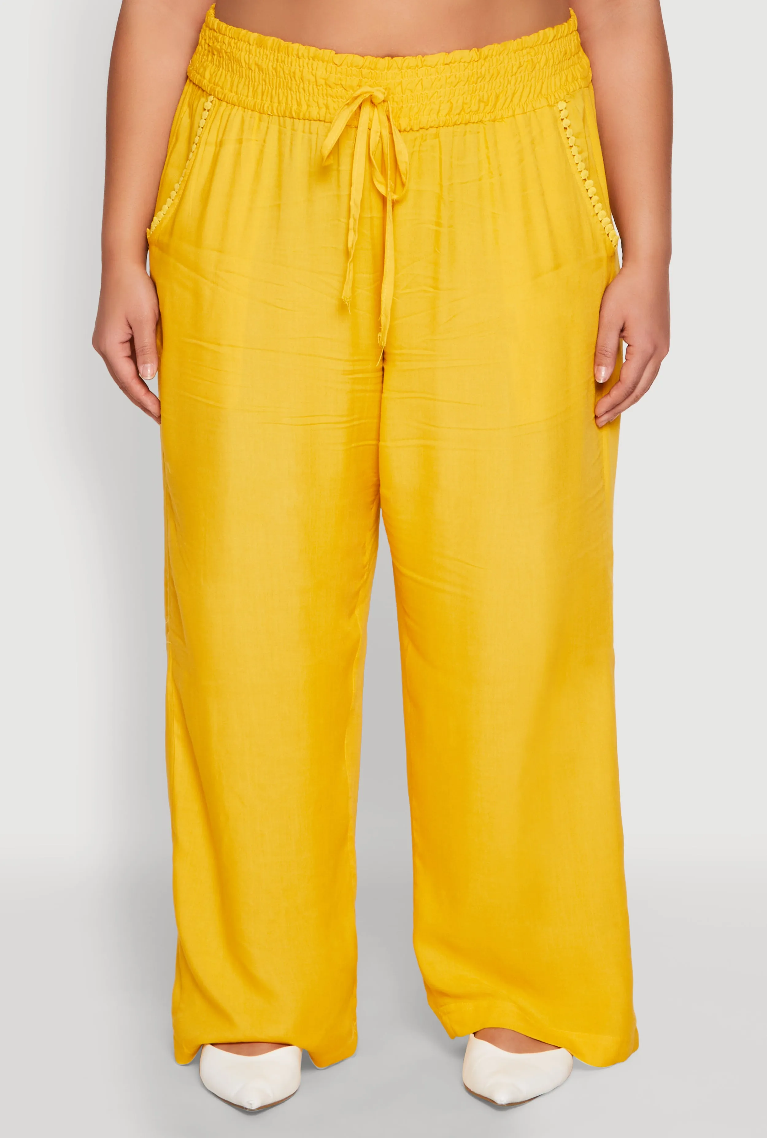 Plus Size Smocked Waist Palazzo Pants sold by Rainbow product image thumbnail 5