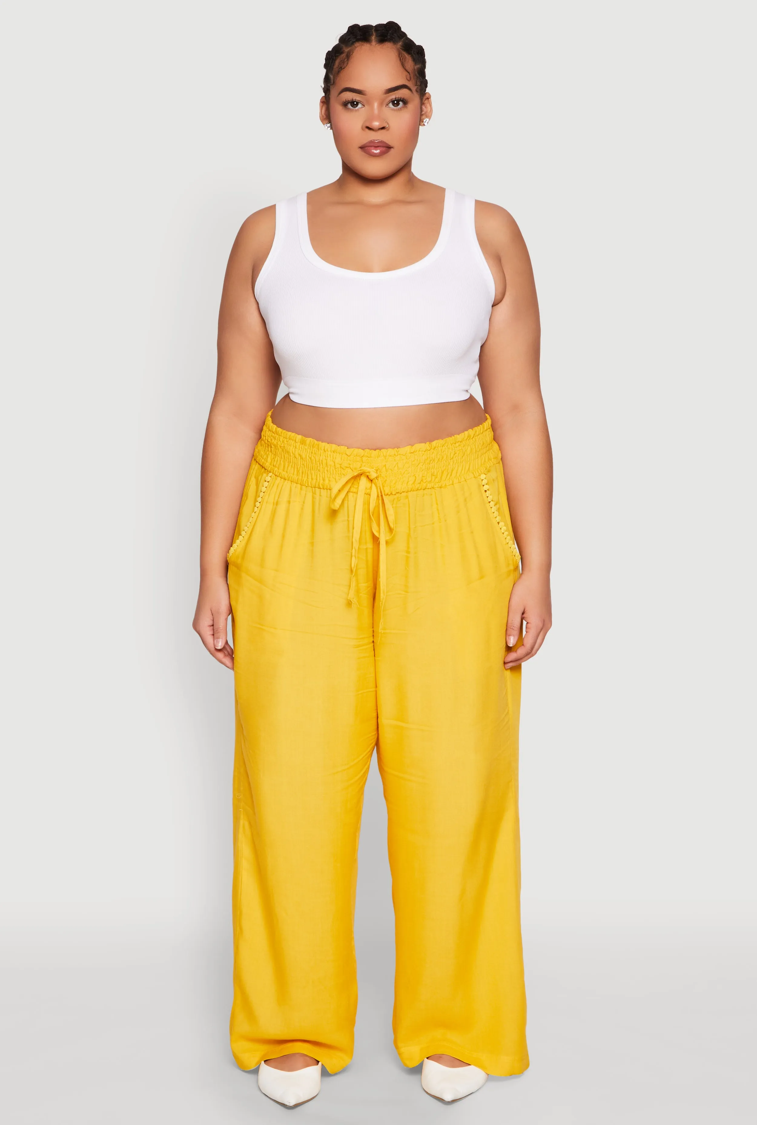 Plus Size Smocked Waist Palazzo Pants sold by Rainbow product image thumbnail 2