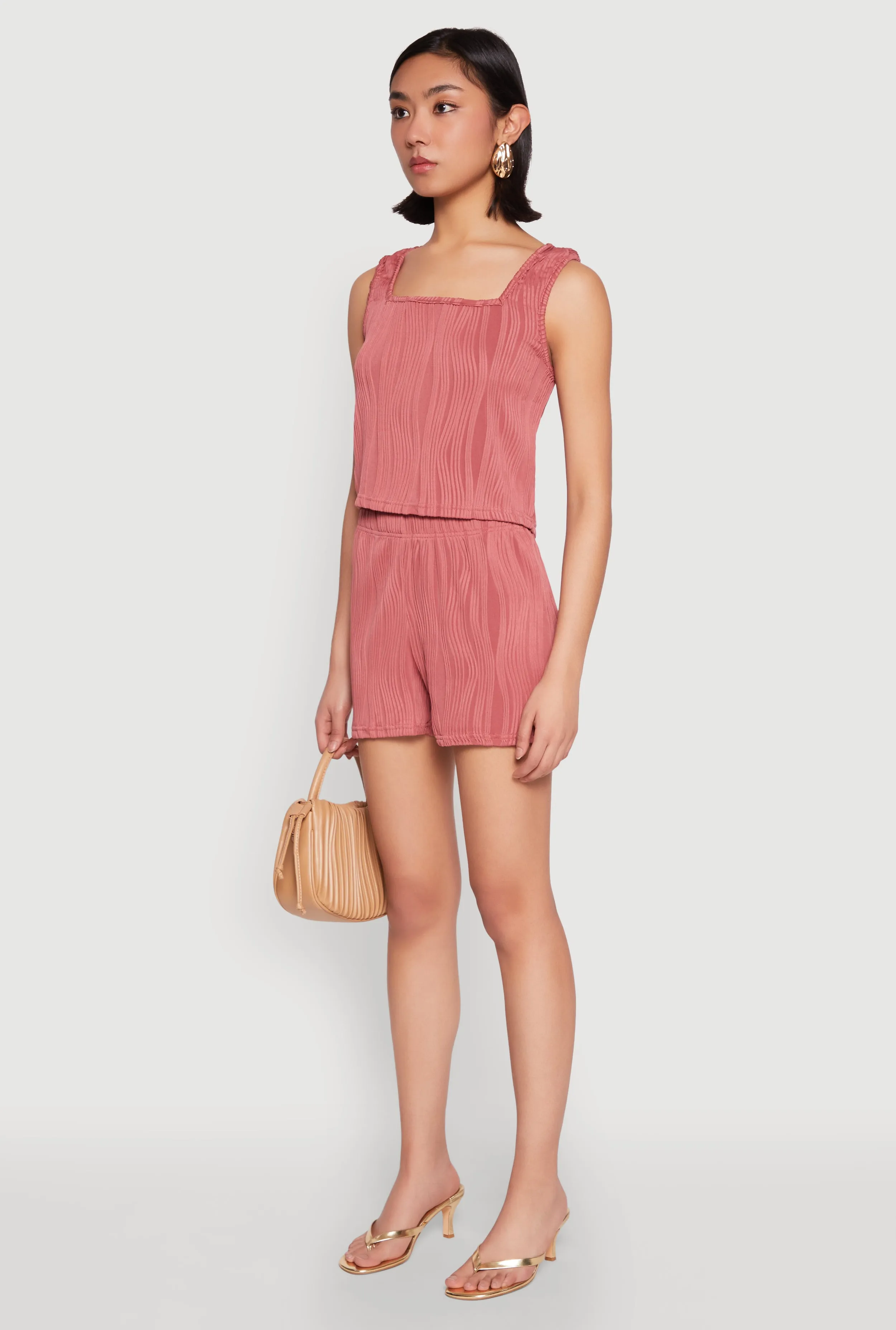 Plisse Knit Cropped Tank Top sold by Rainbow product image thumbnail 5