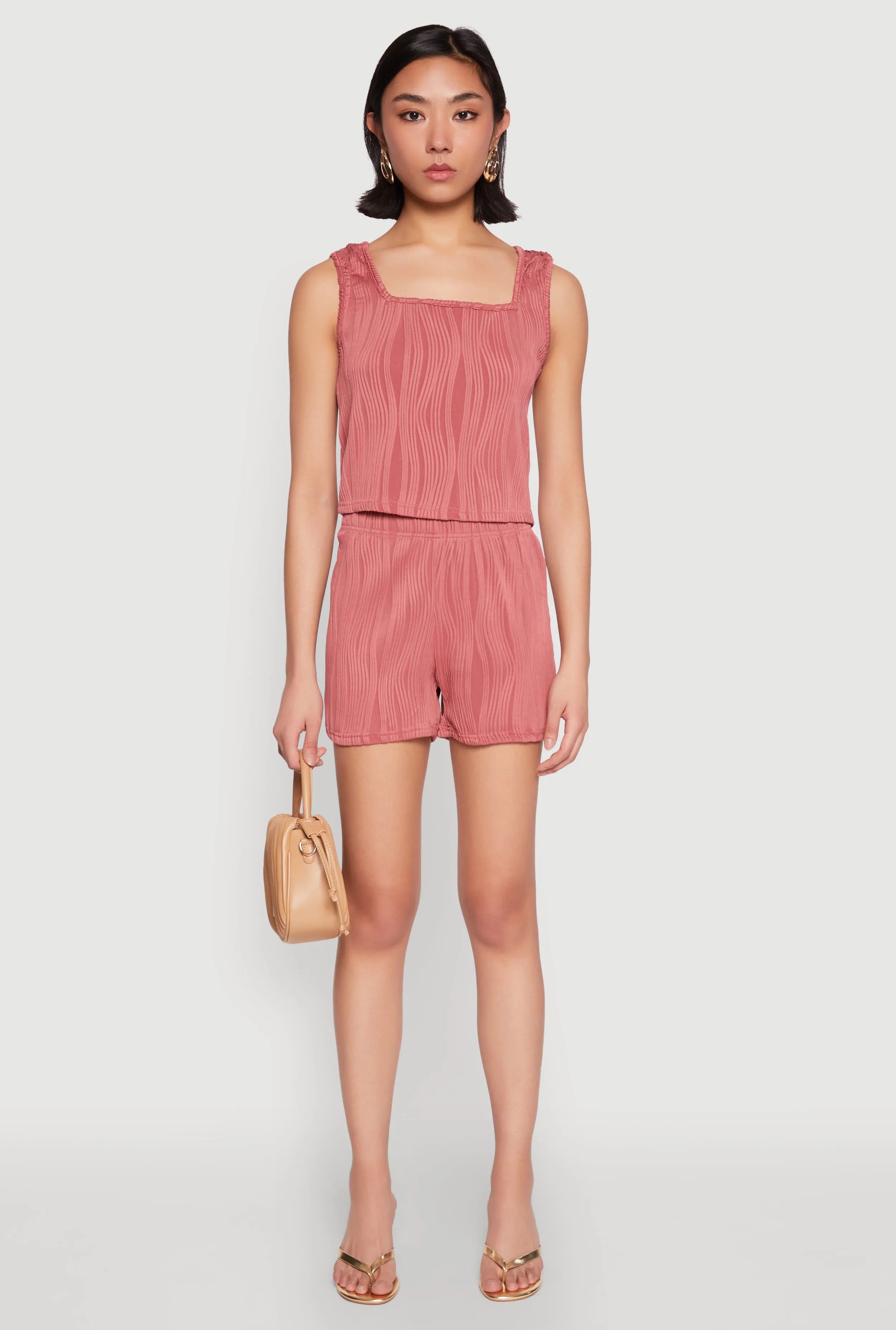 Plisse Knit Cropped Tank Top sold by Rainbow product image thumbnail 2