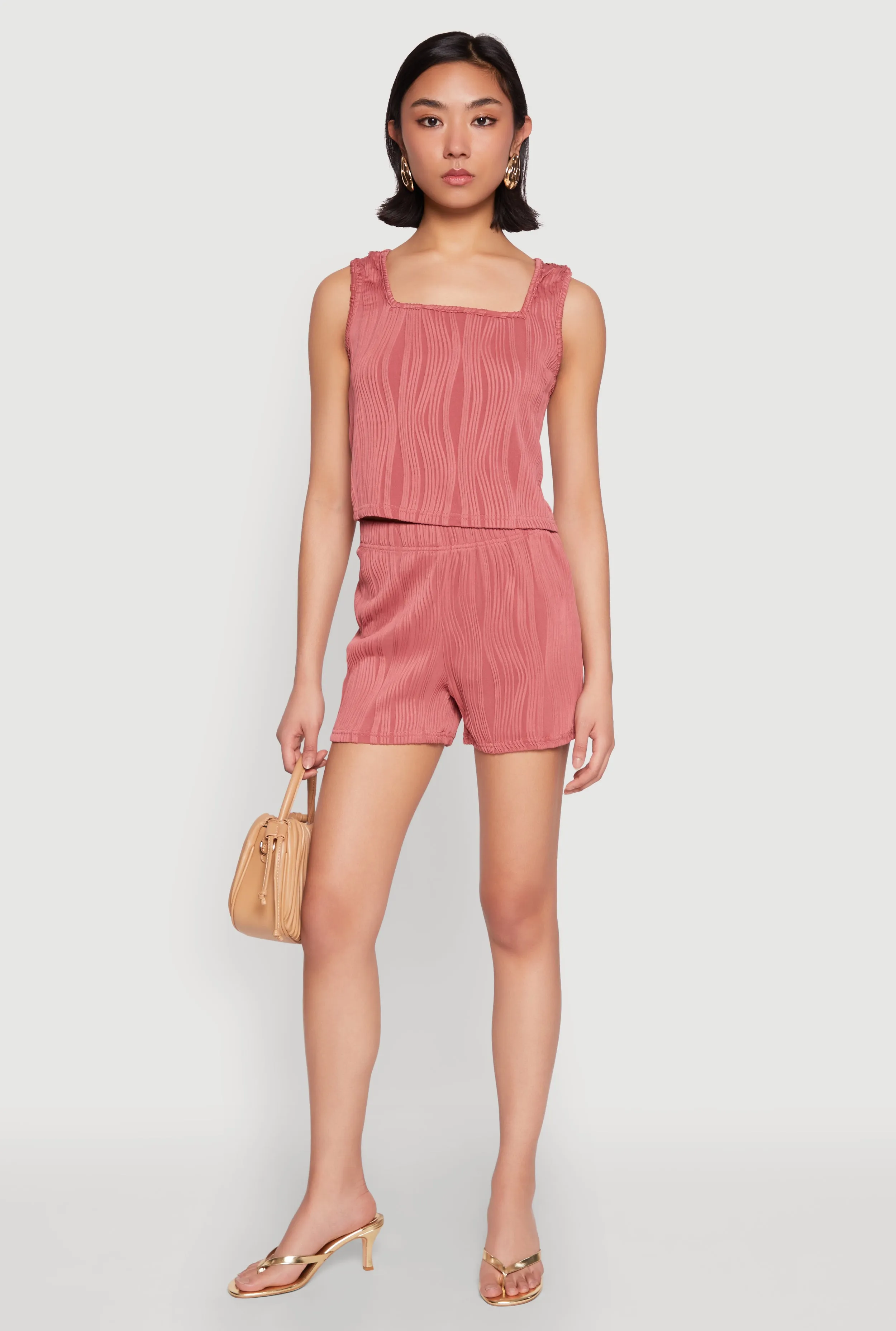 Plisse Knit Cropped Tank Top sold by Rainbow product image thumbnail 3