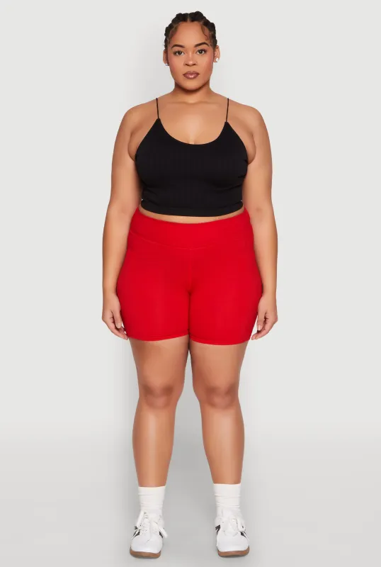 Plus Size High Waist Bike Shorts sold by Rainbow