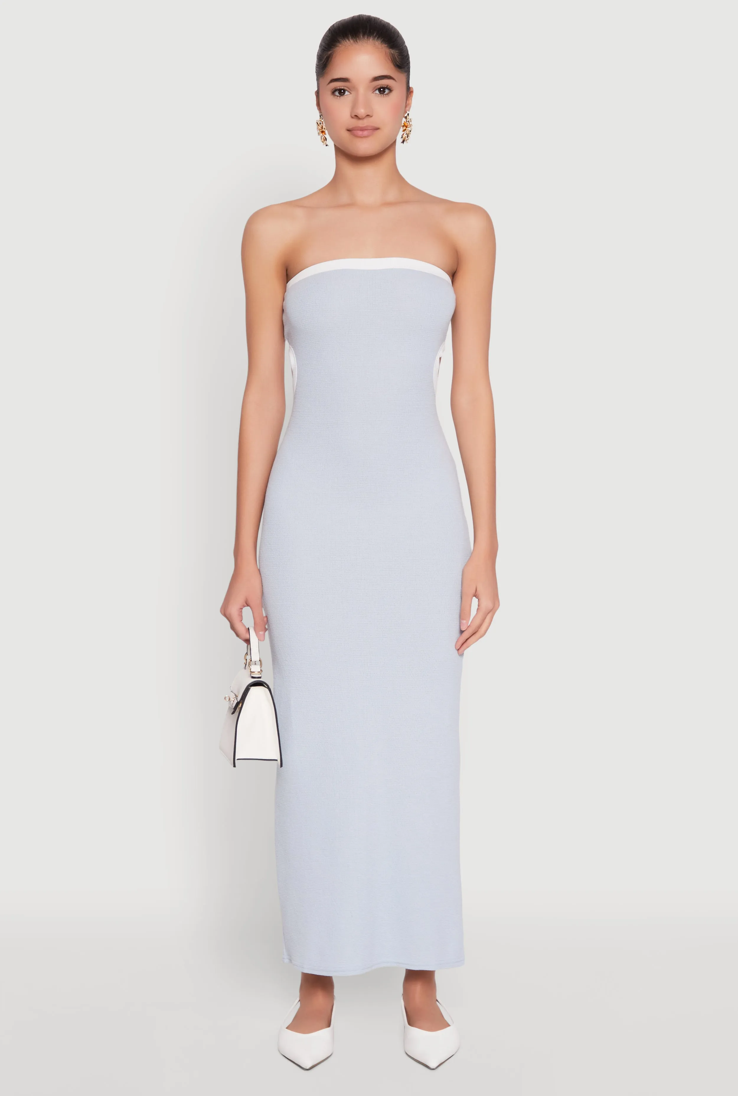 Contrast Trim Cut Out Back Tube Dress sold by Rainbow product image thumbnail 2