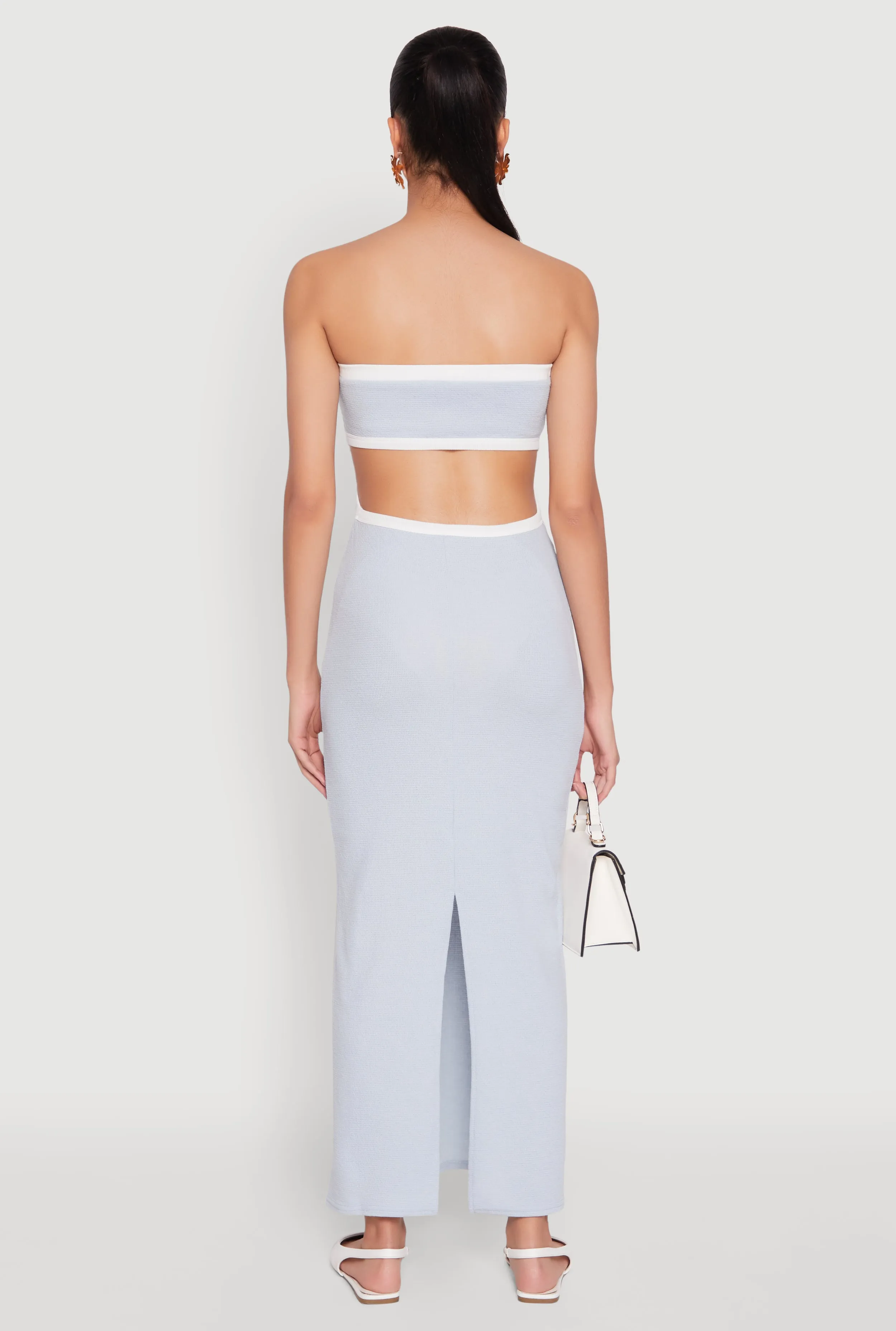 Contrast Trim Cut Out Back Tube Dress sold by Rainbow product image thumbnail 5