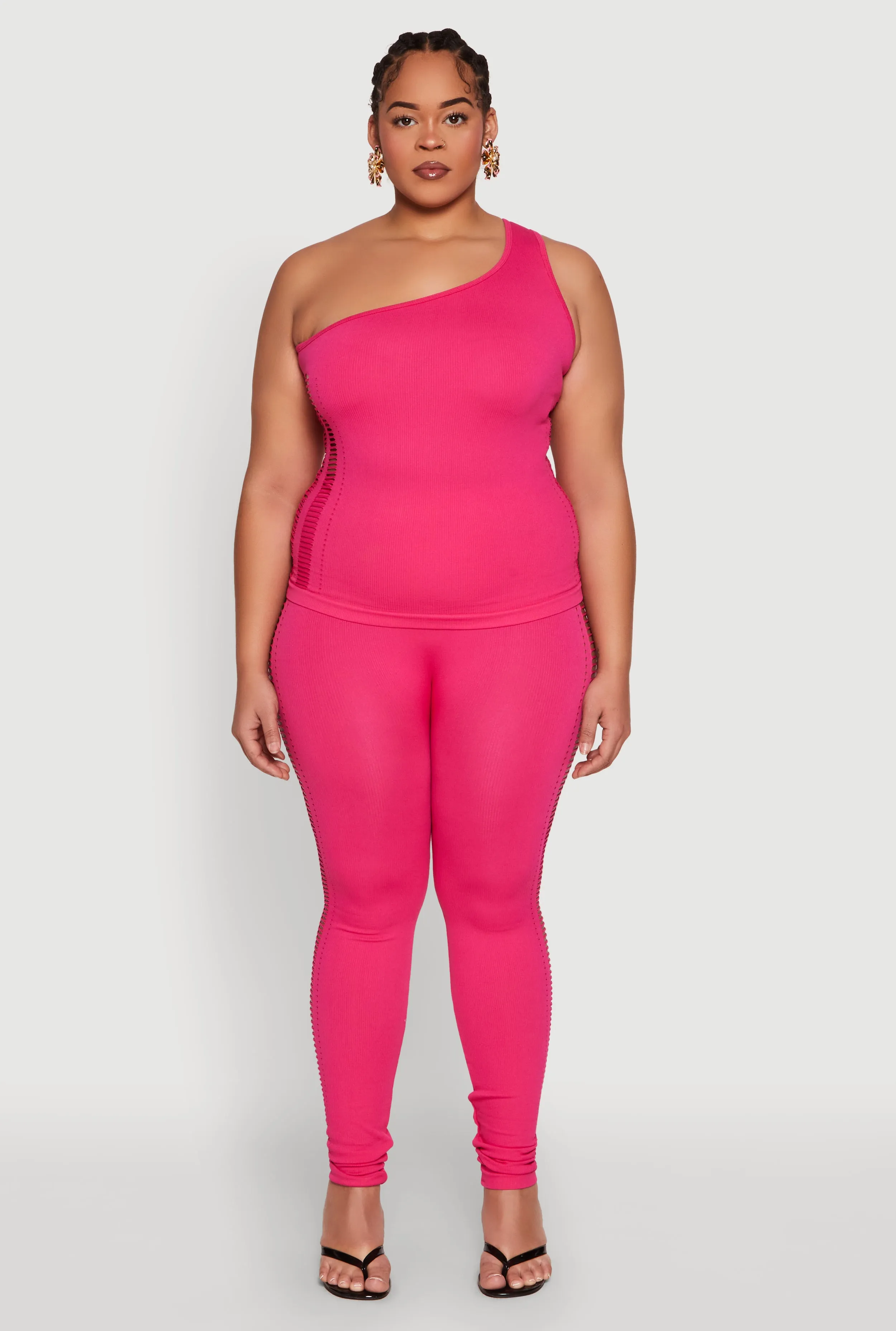 Plus Size Laser Cut Side Leggings sold by Rainbow