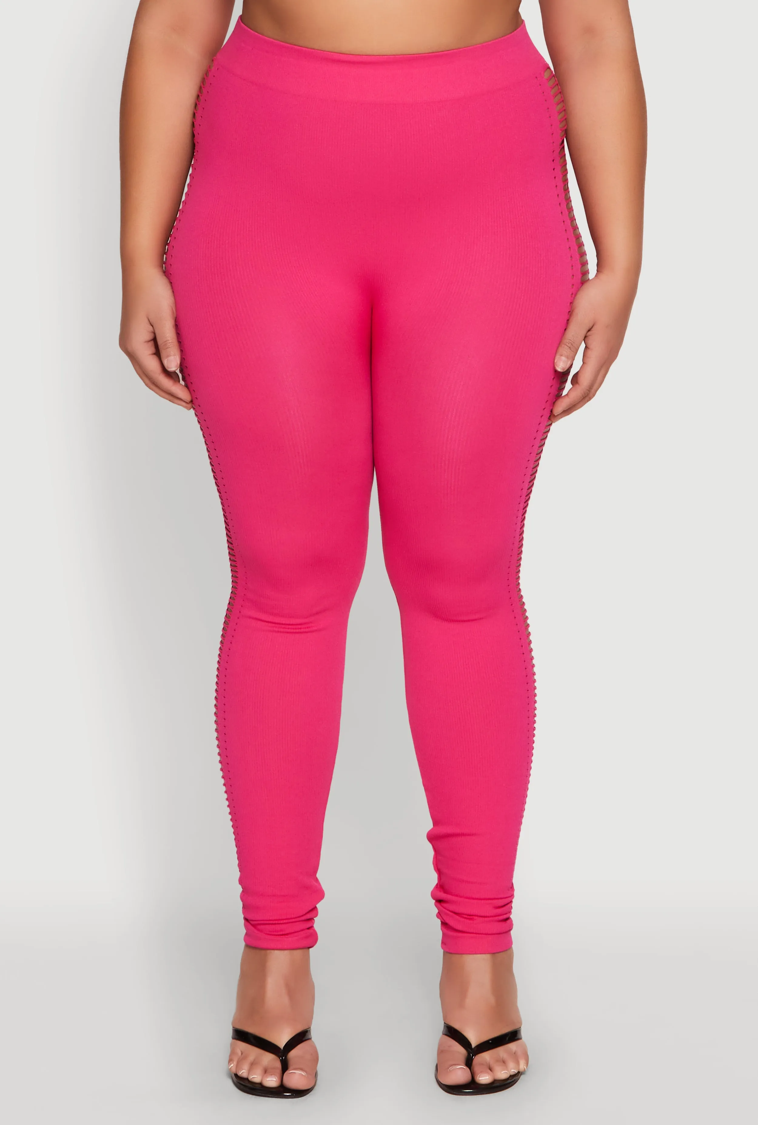 Plus Size Laser Cut Side Leggings sold by Rainbow product image thumbnail 3