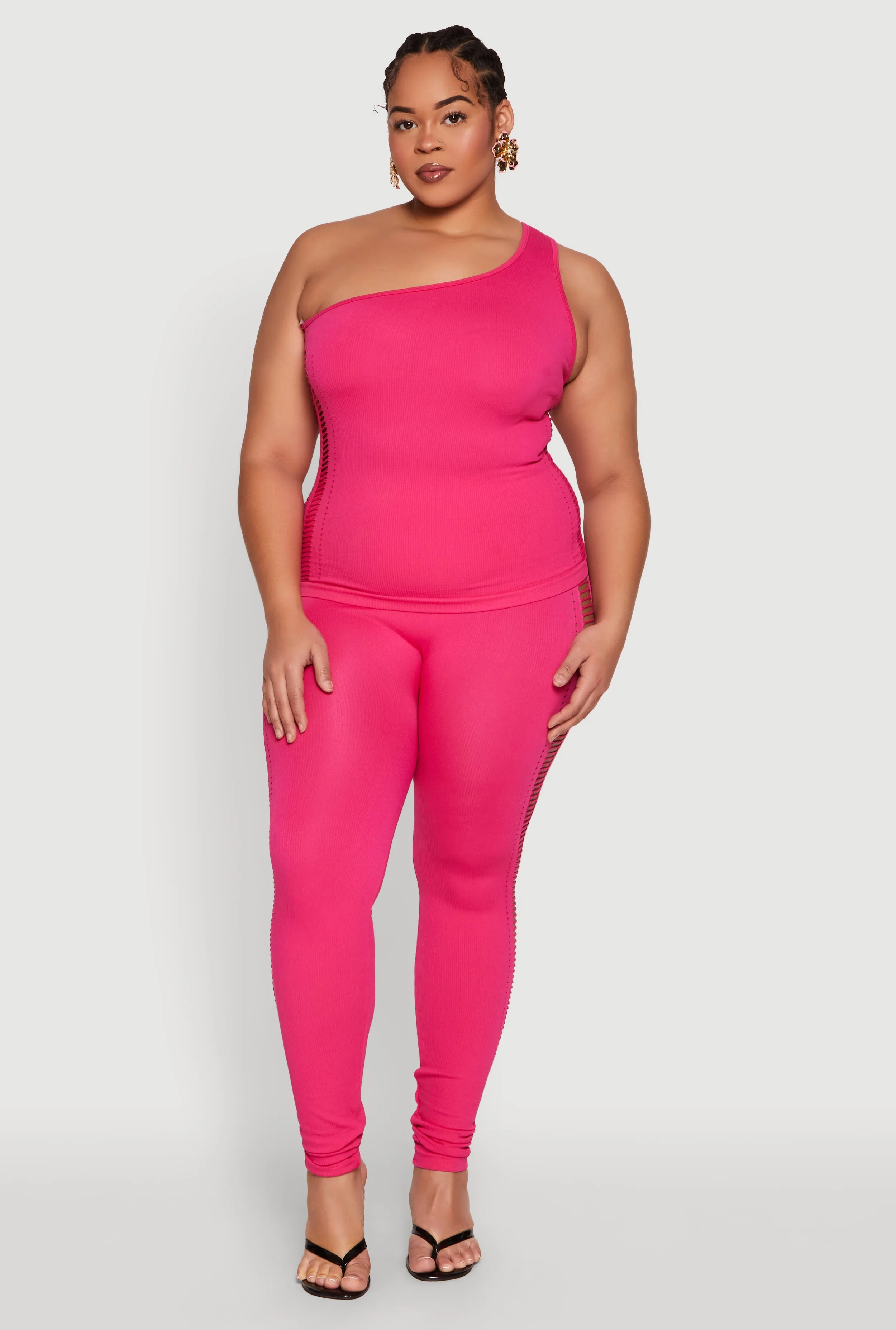 Plus Size Laser Cut Side Leggings sold by Rainbow product image thumbnail 2