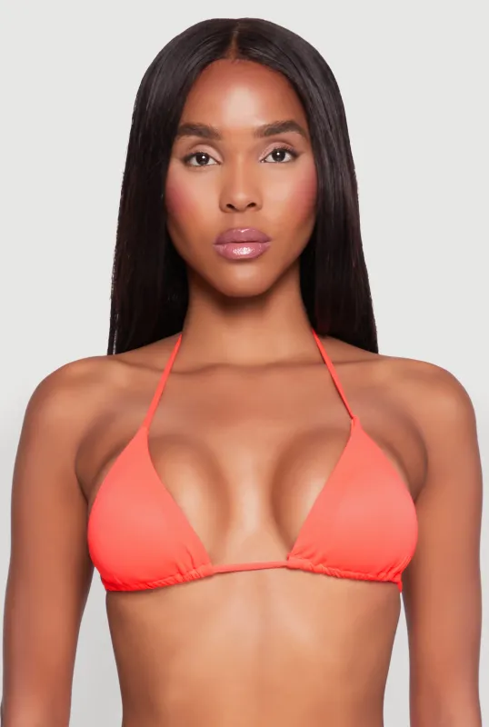 Triangle String Tie Back Swim Bikini Top sold by Rainbow
