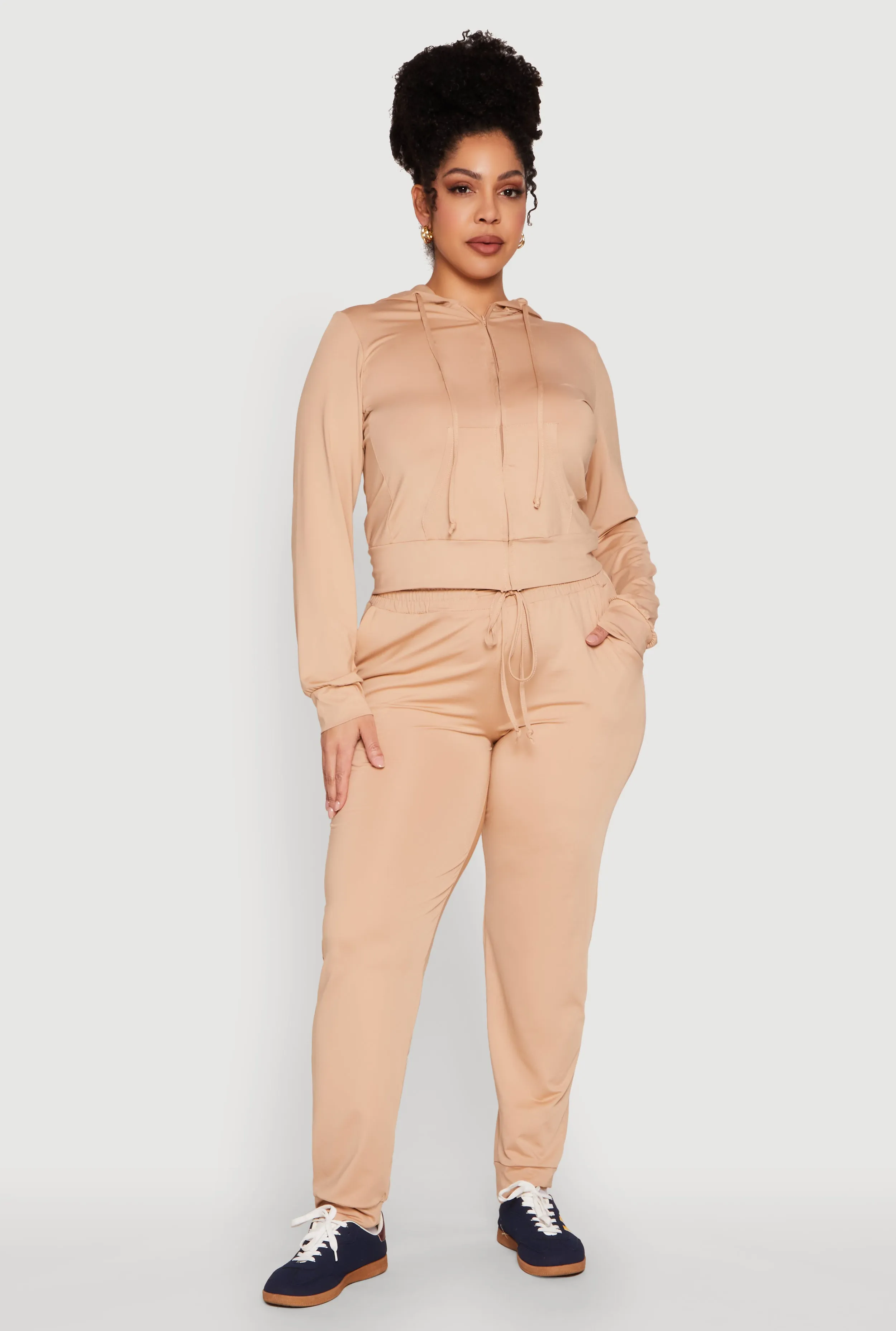 Plus Size Daisy Zip Front Hooded Sweatshirt sold by Rainbow product image thumbnail 3